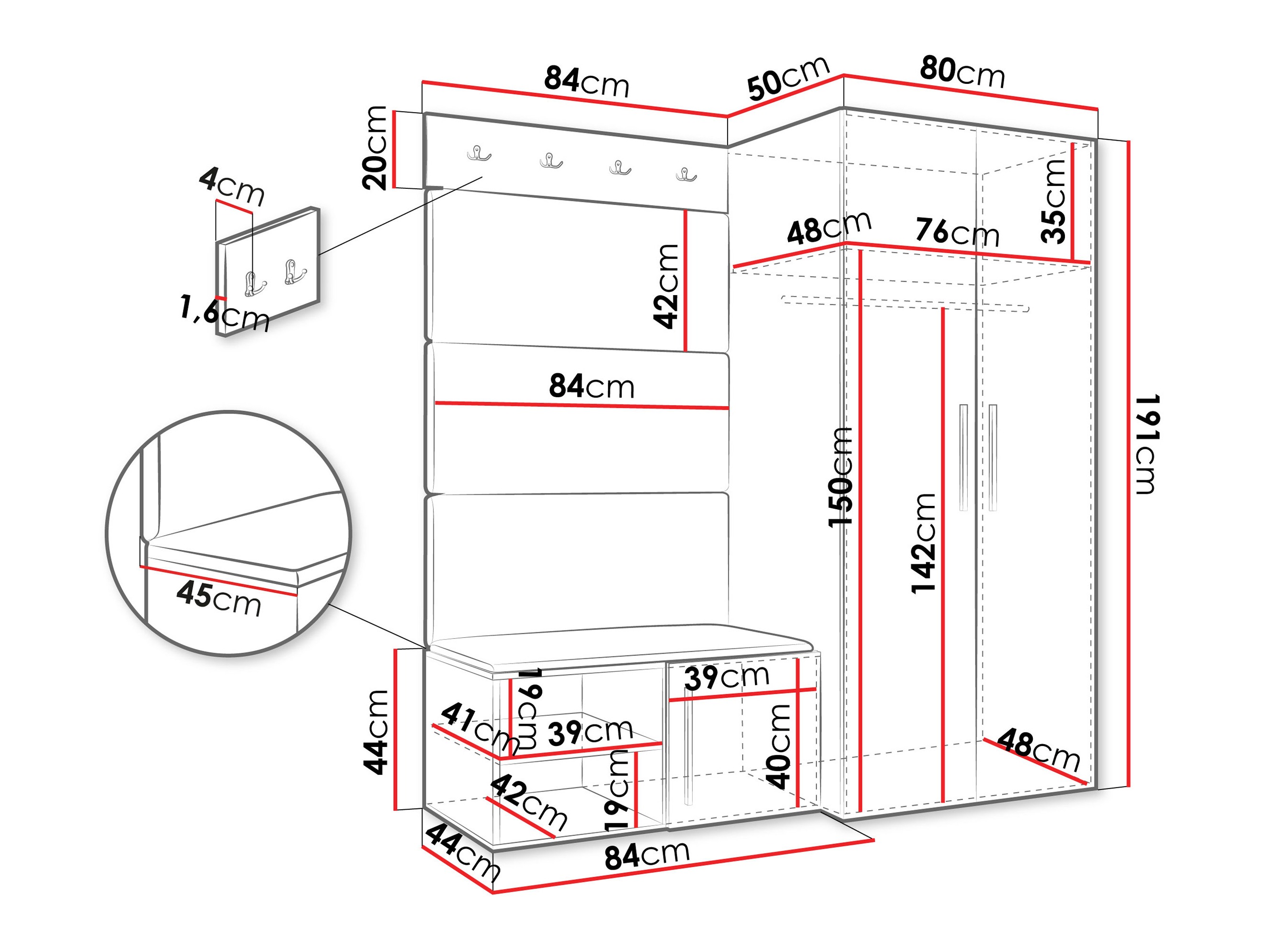 Set arredo da corridoio Nitos I (Noce)
