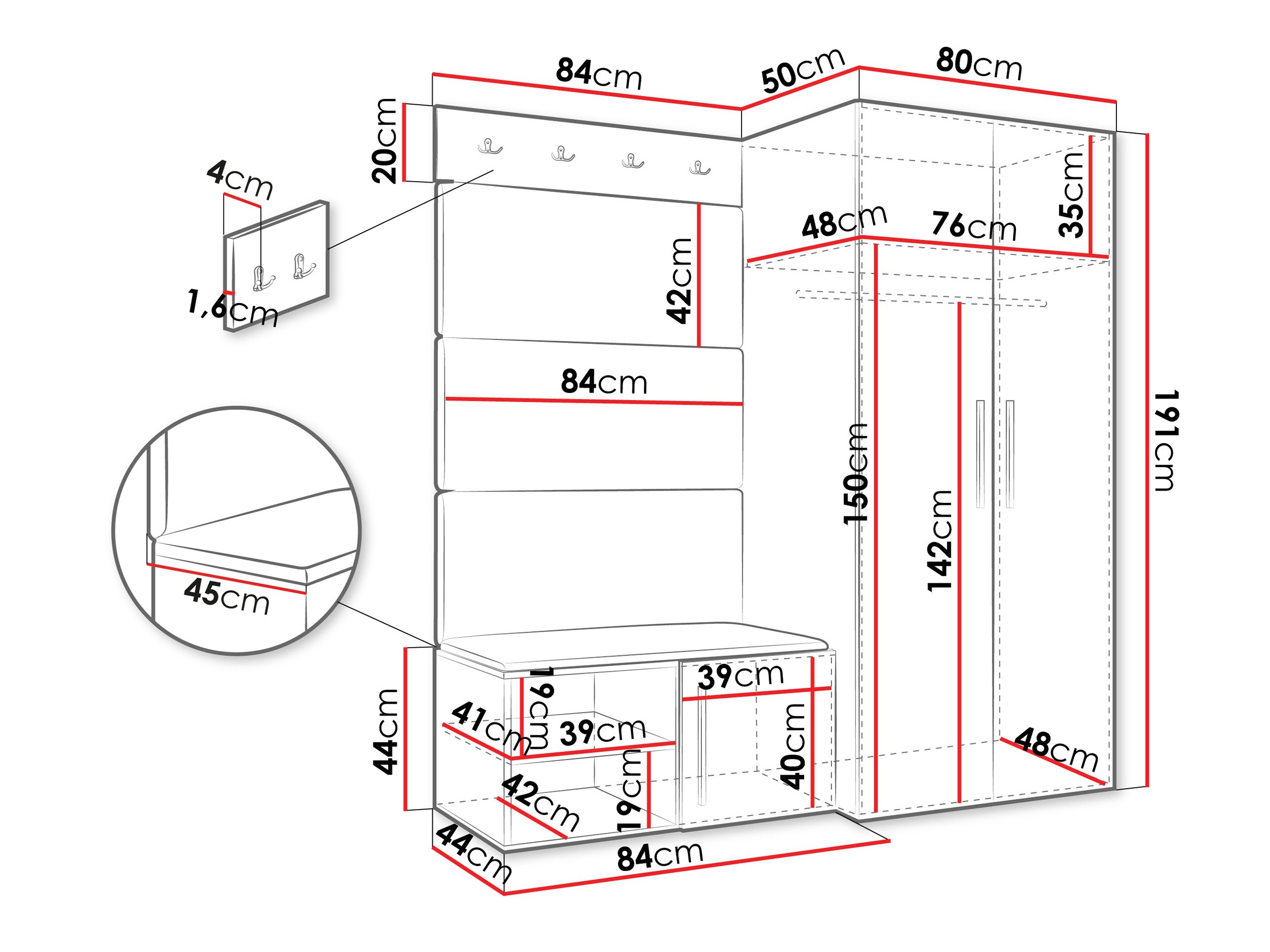 Set arredo da corridoio Nitos I (Noce)
