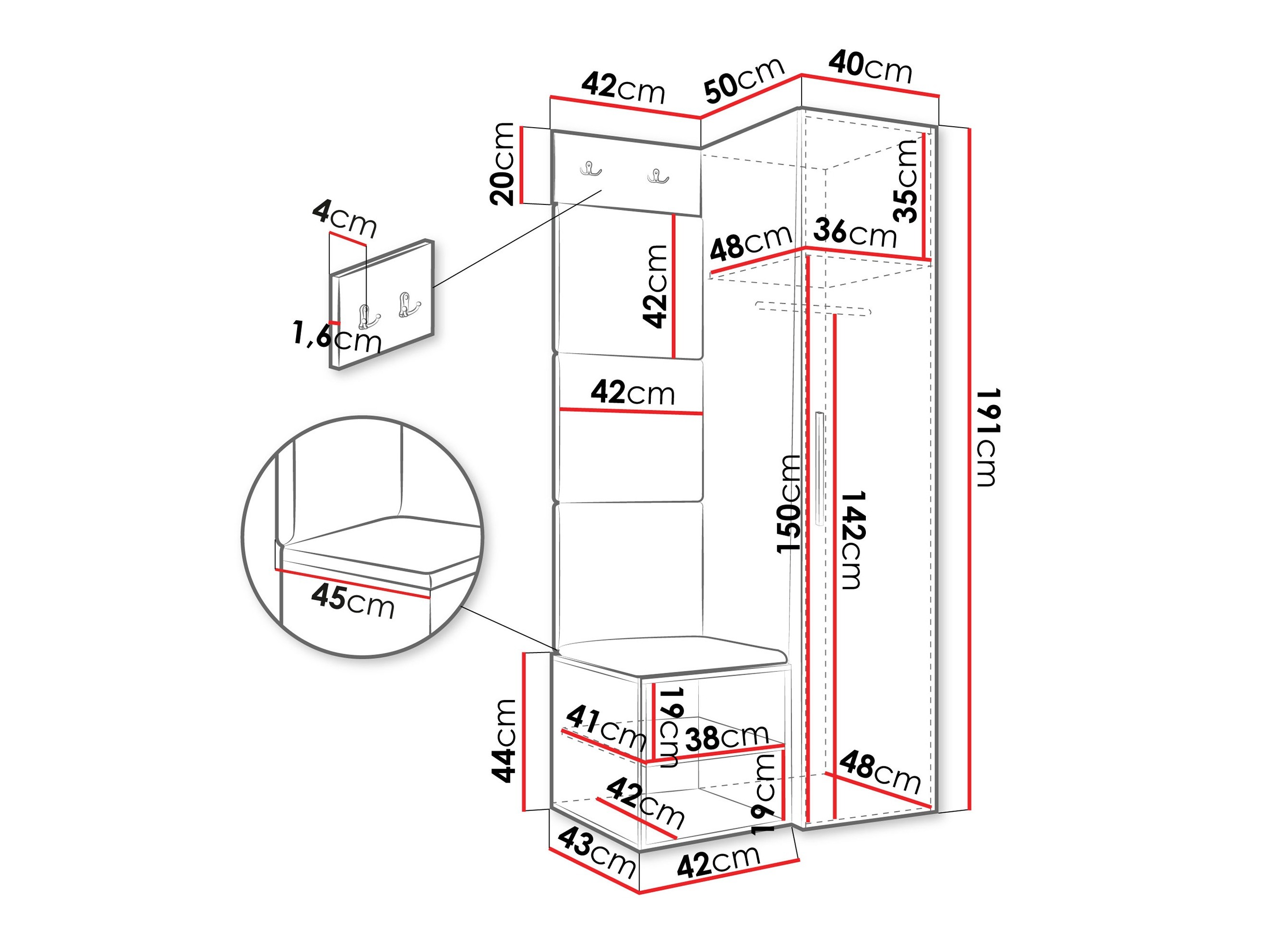 Set arredo da corridoio Nitos III (Noce)