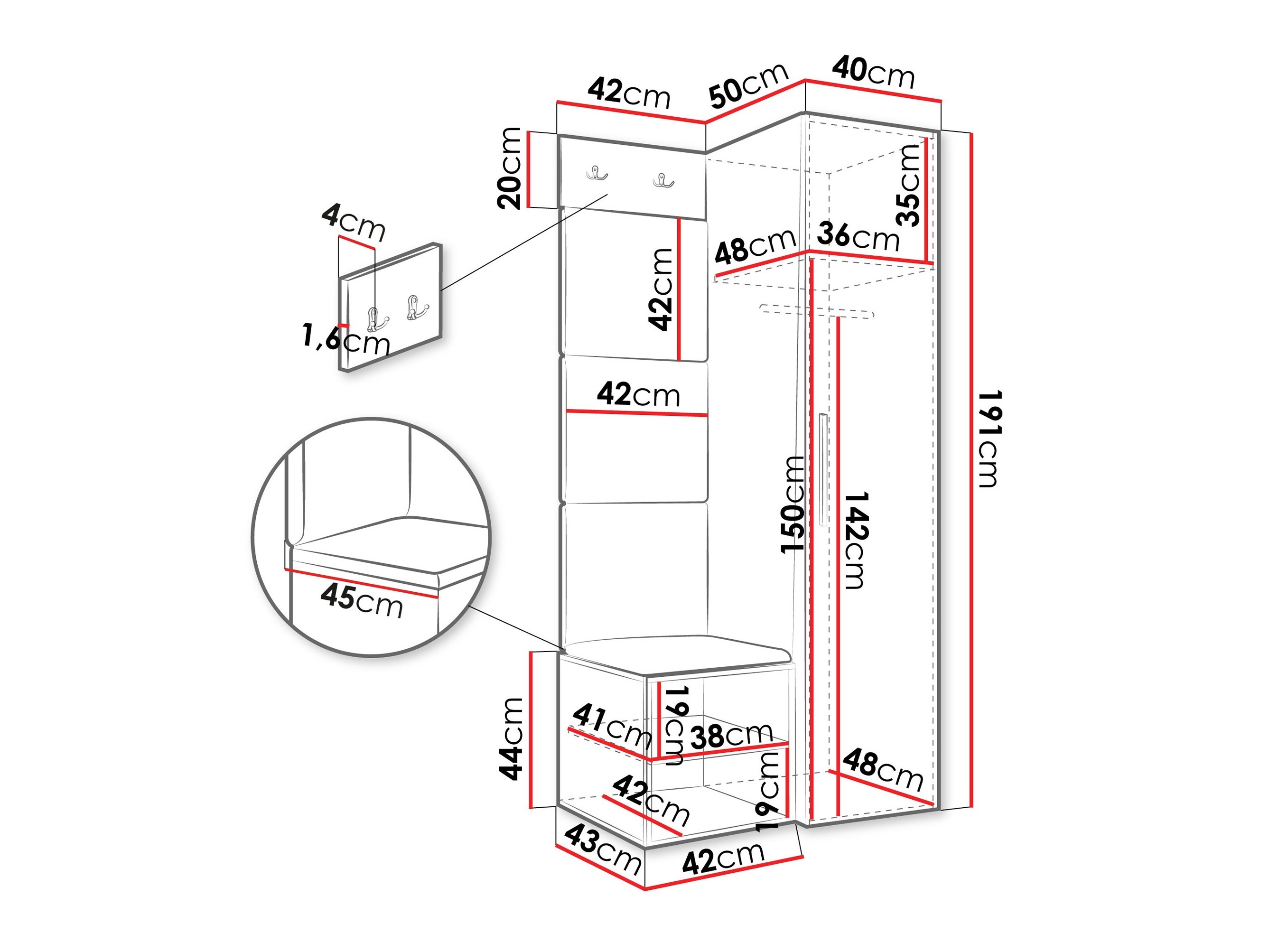 Set arredo da corridoio Nitos III (Noce)