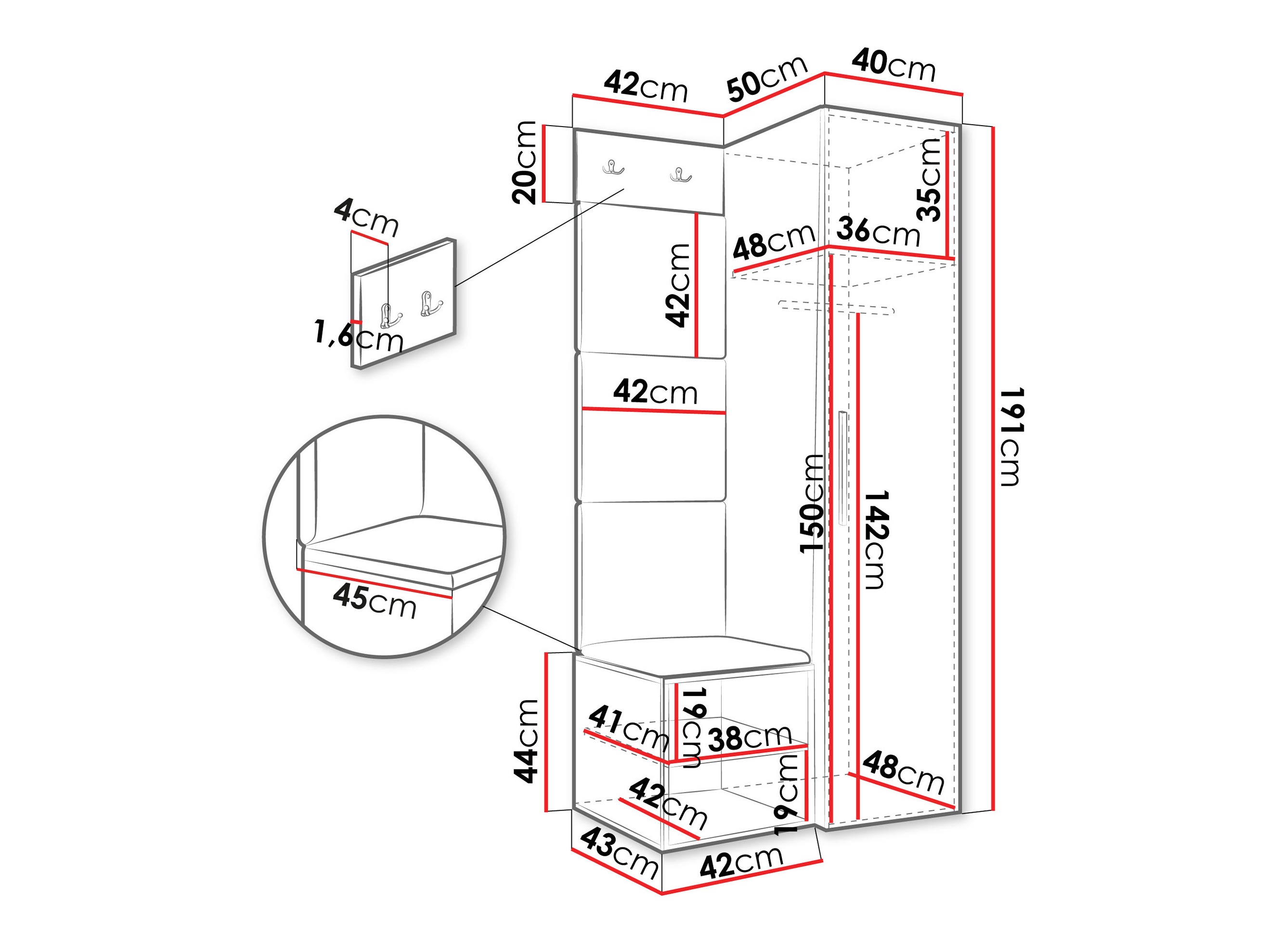 Set arredo da corridoio Nitos III (Noce)