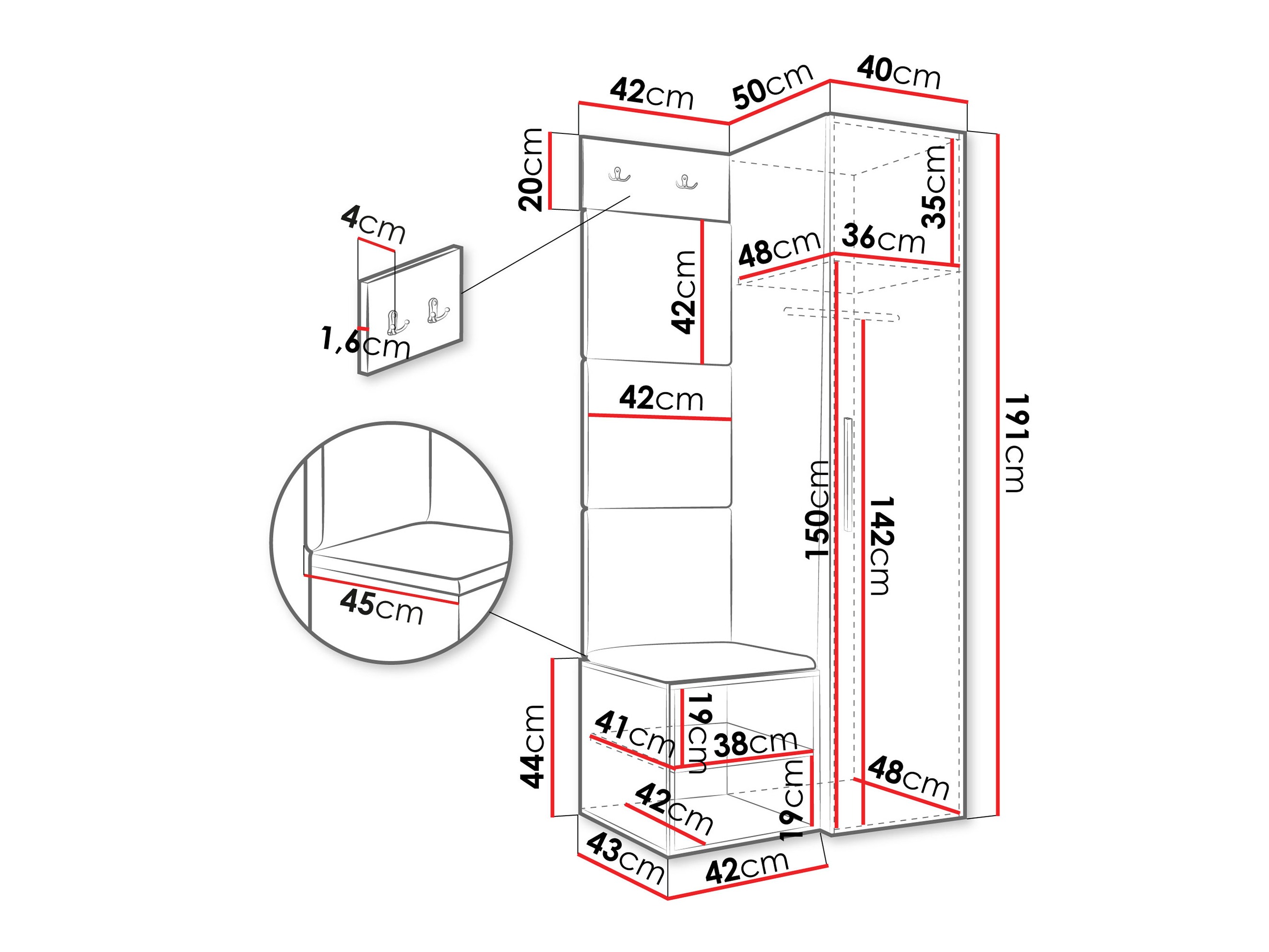 Set arredo da corridoio Nitos III (Noce)