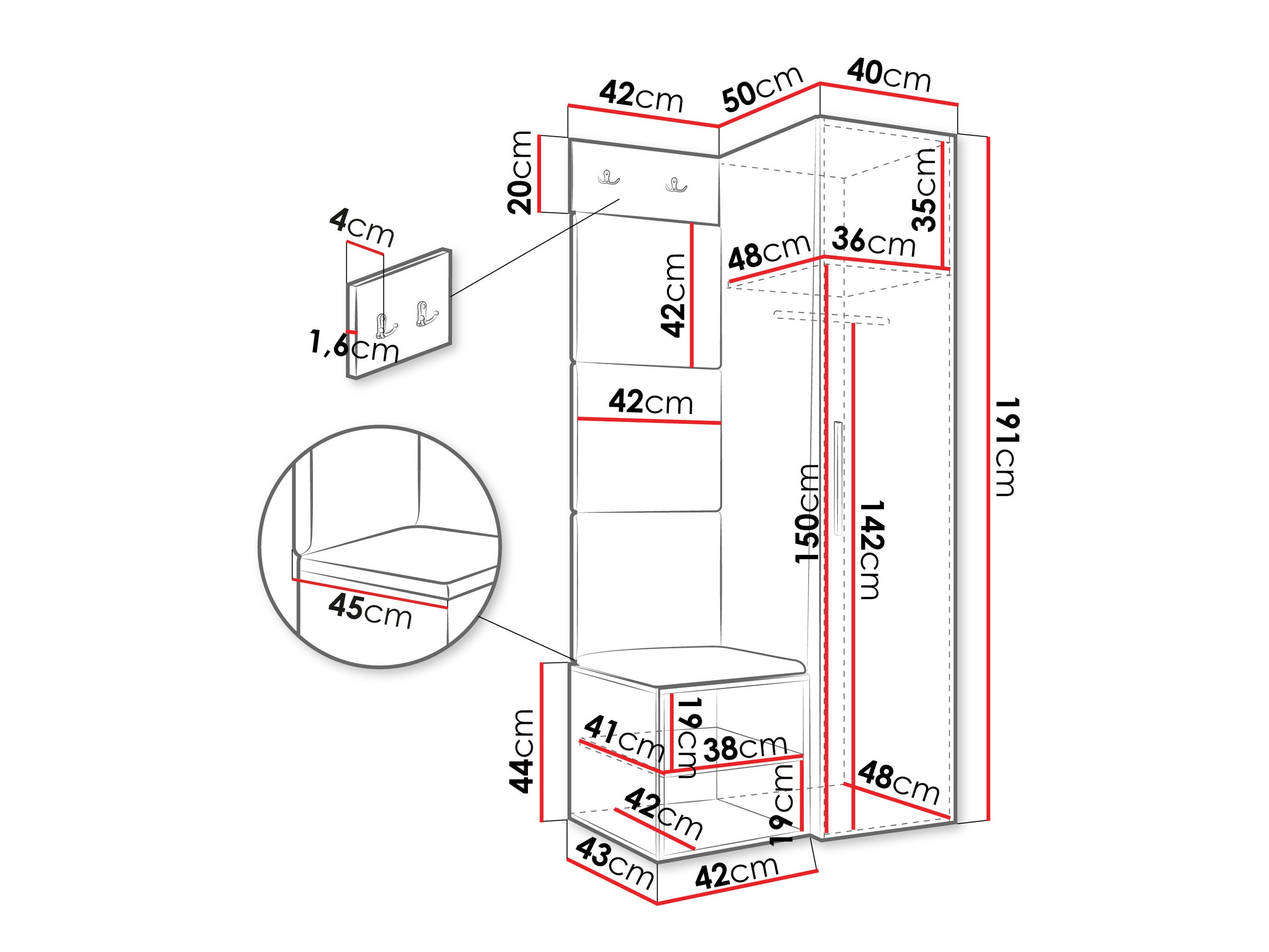 Set arredo da corridoio Nitos III (Noce)