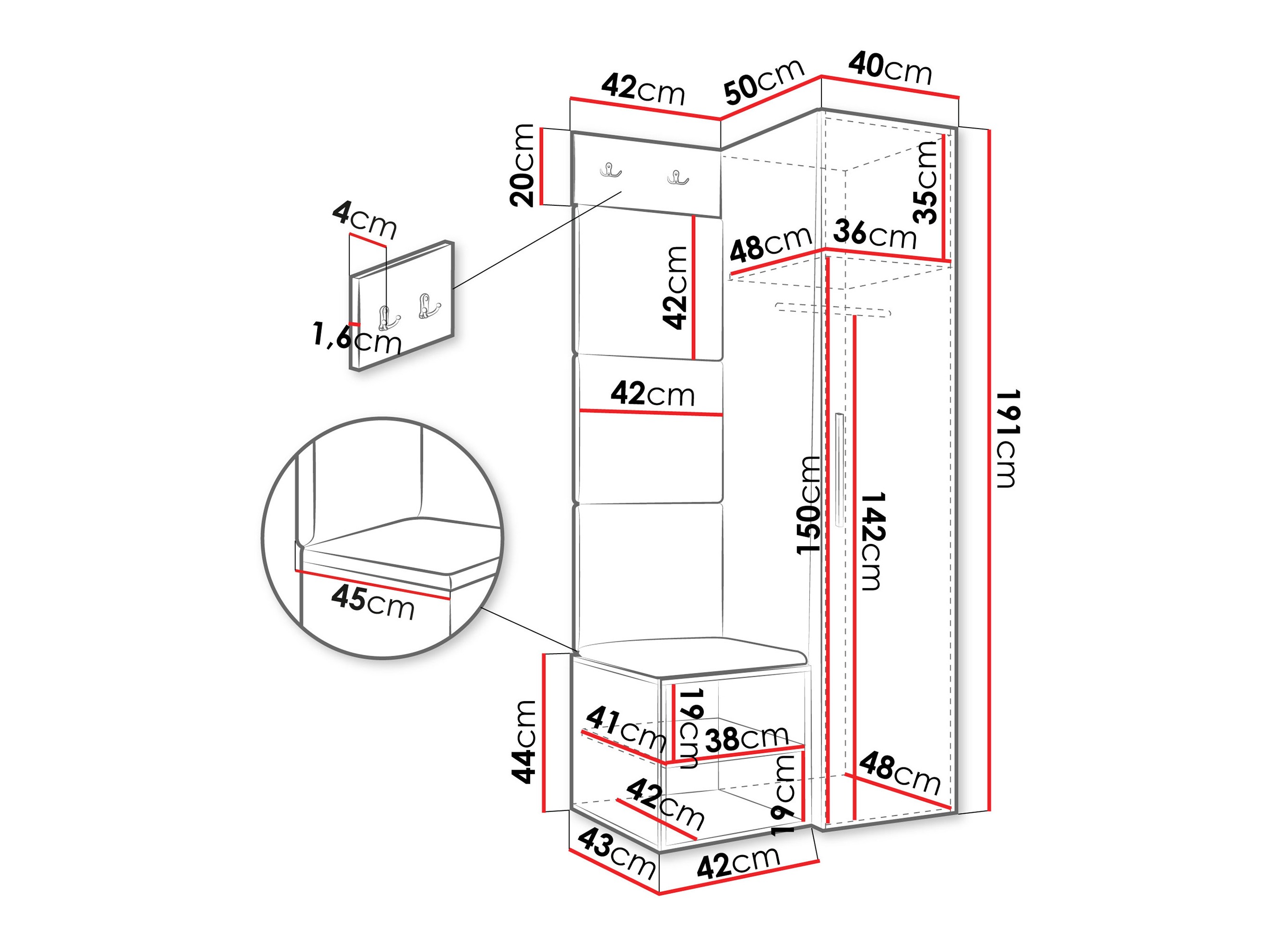 Set arredo da corridoio Nitos III (Noce)