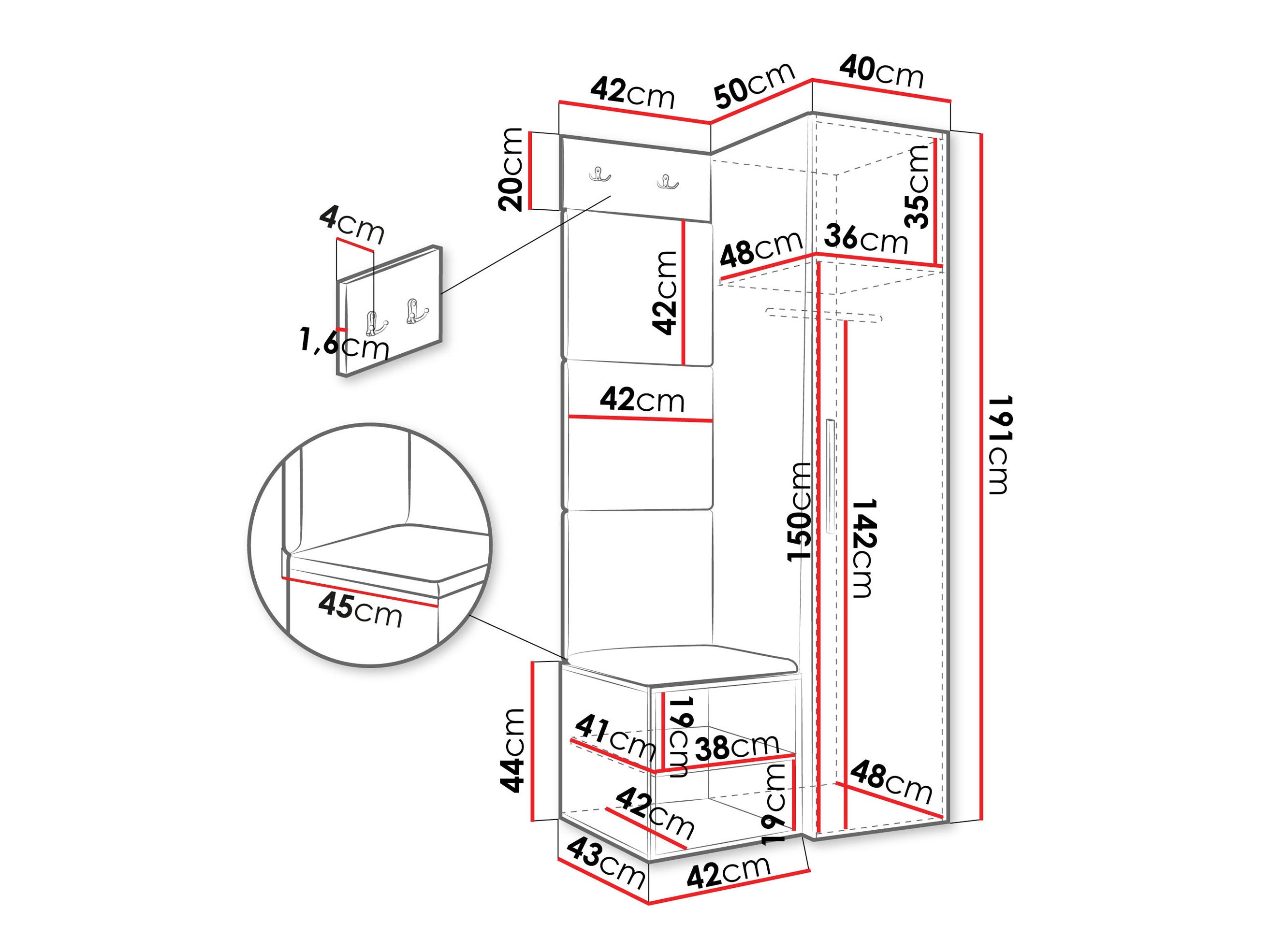 Set arredo da corridoio Nitos III (Noce)