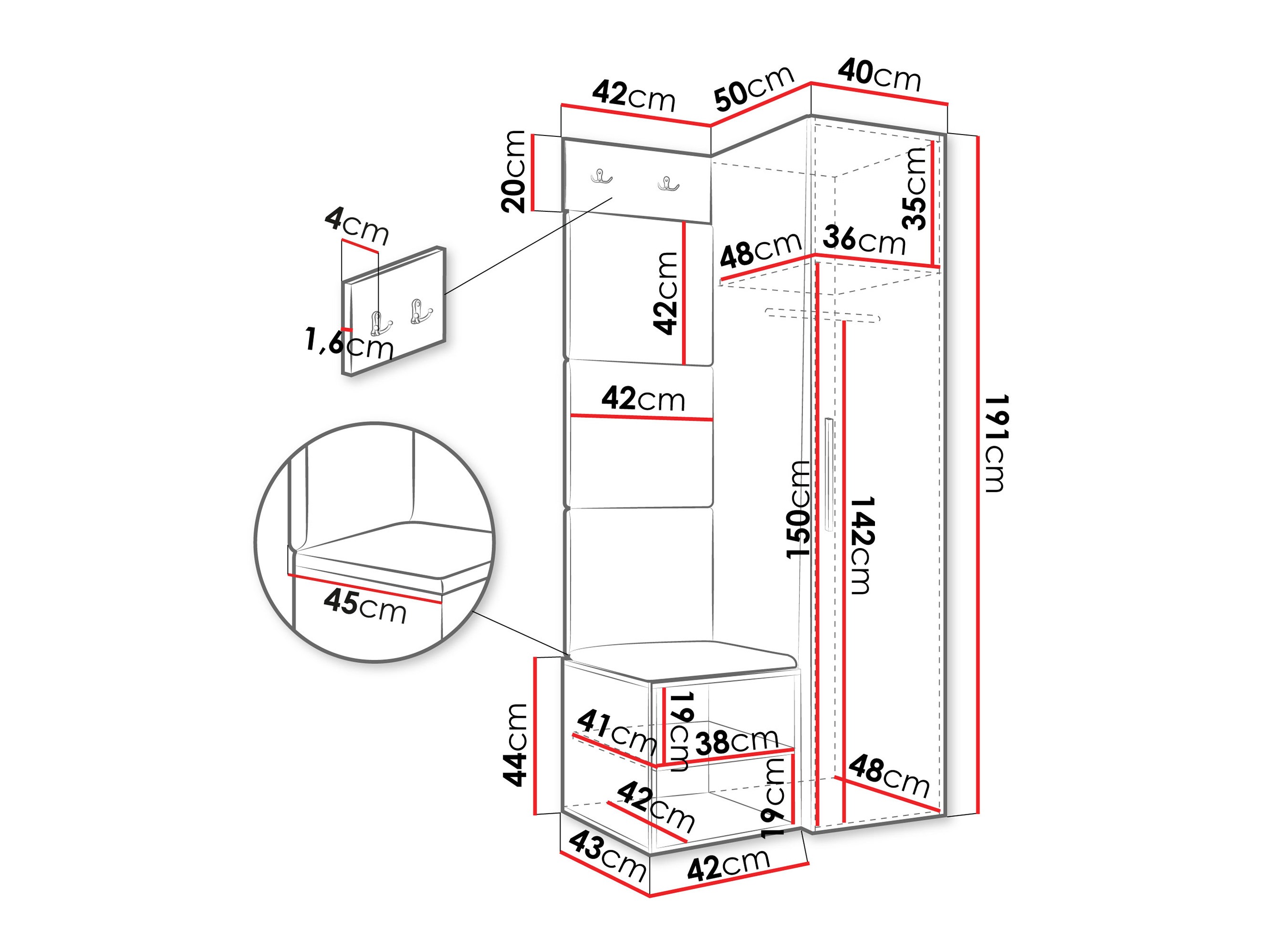 Set arredo da corridoio Nitos III (Noce)