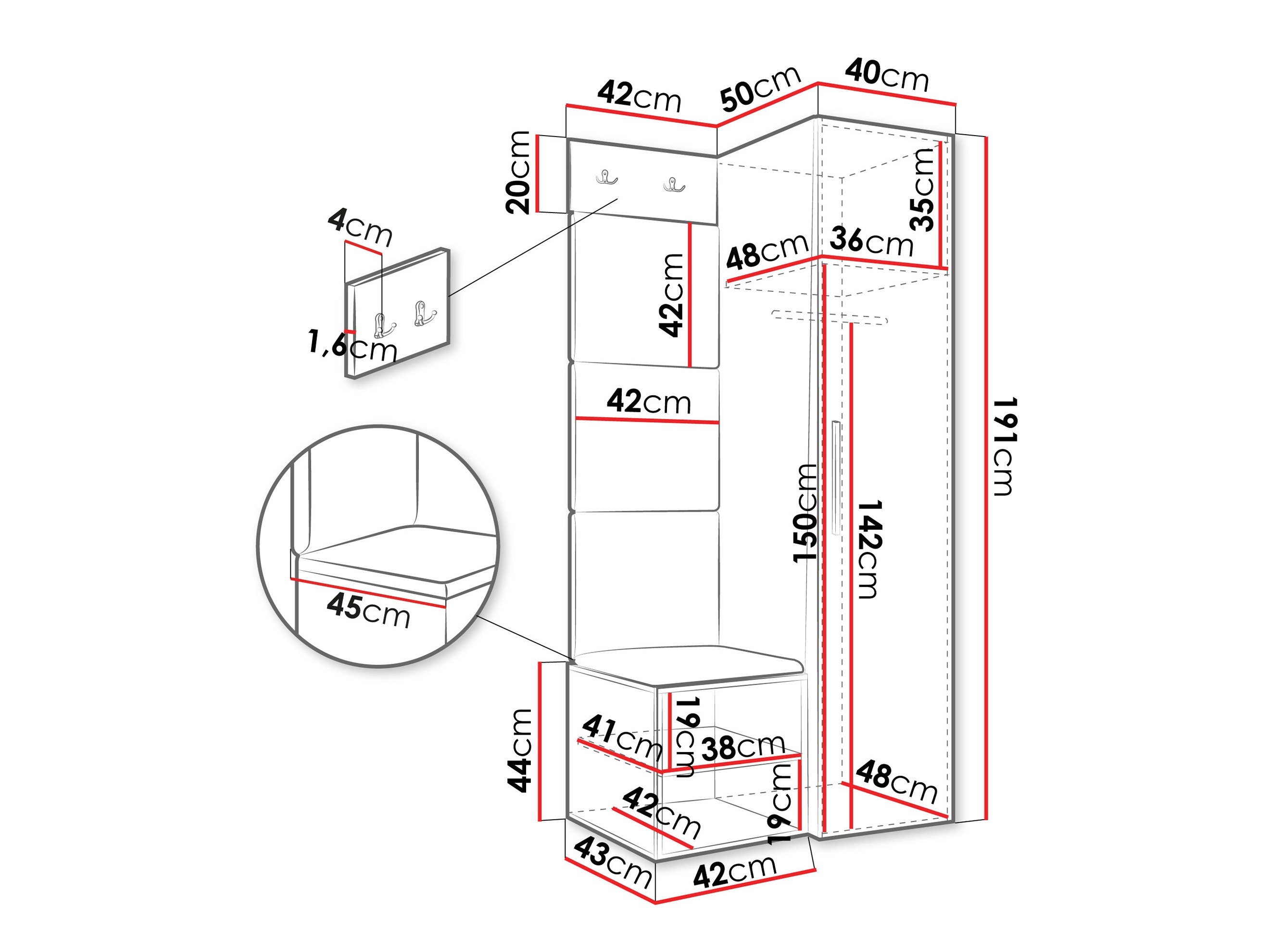 Set arredo da corridoio Nitos III (Noce)