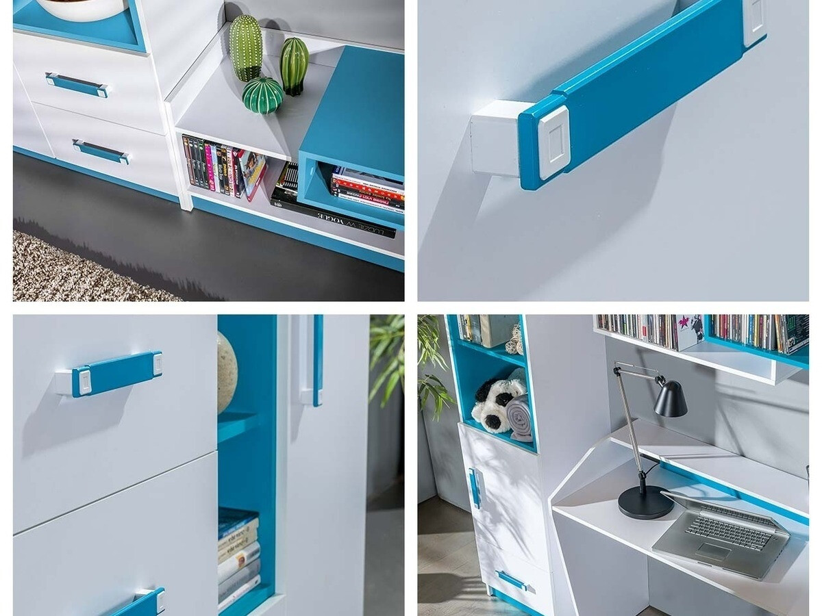 Armadio Lorlare 115 (Bianco + Turchese)