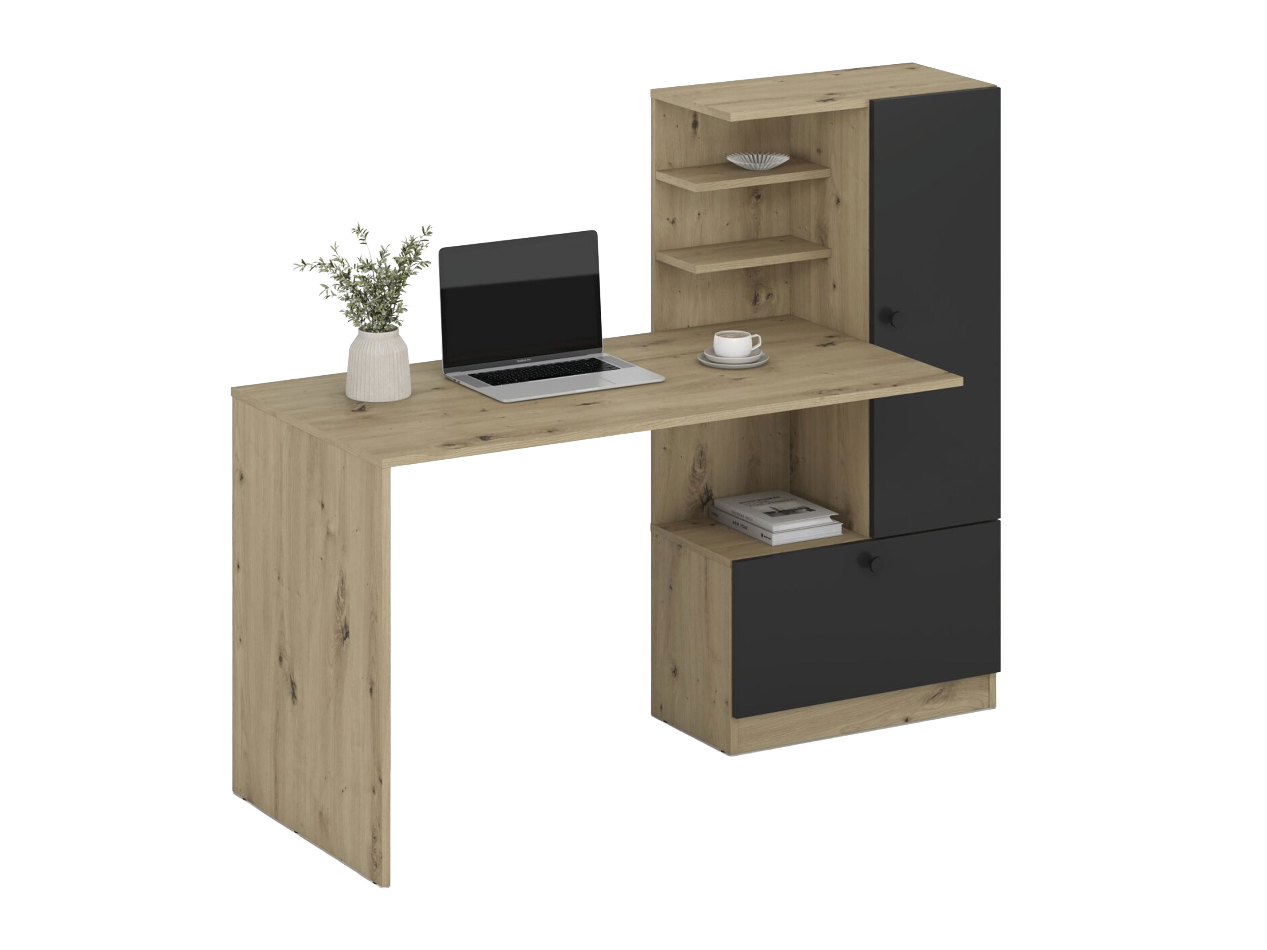 Scrivania da ufficio Houston 2148 (Nero + Rovere Artisan)