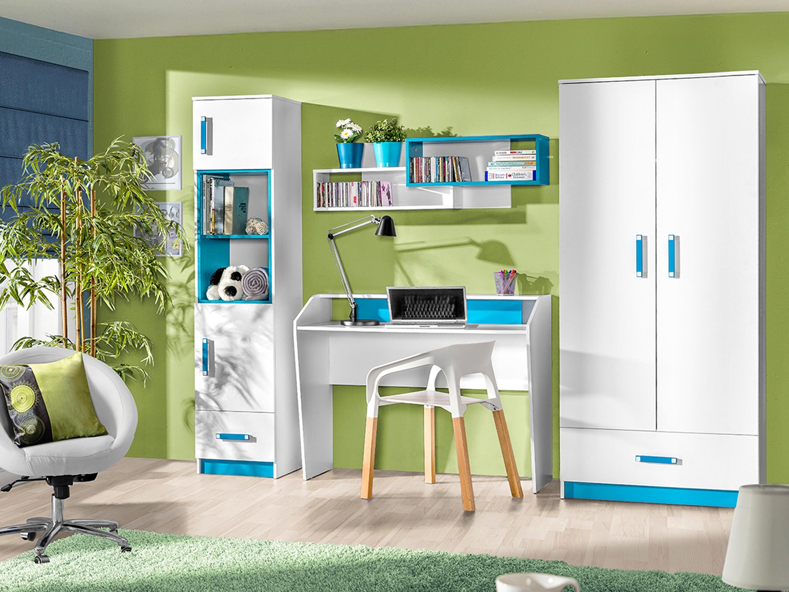 Set Camerette per bambini Sorviru 106 (Bianco + Turchese)