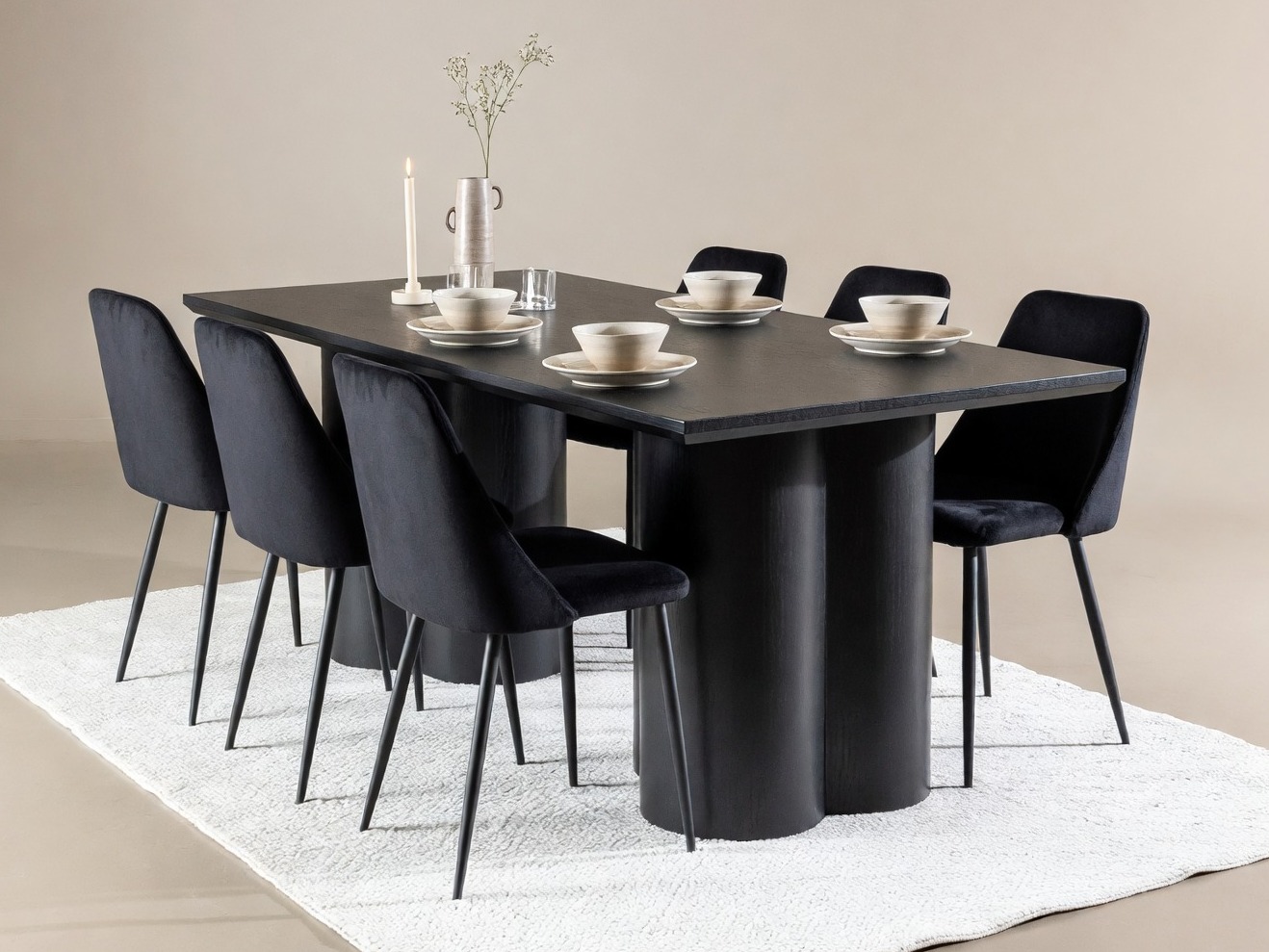 Set sala da pranzo Dallas 5182 (Nero)