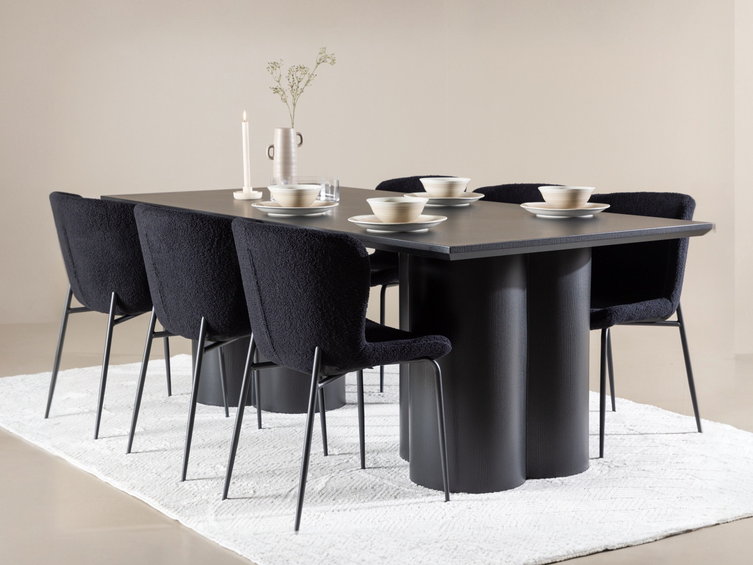 Set sala da pranzo Dallas 5343 (Nero)