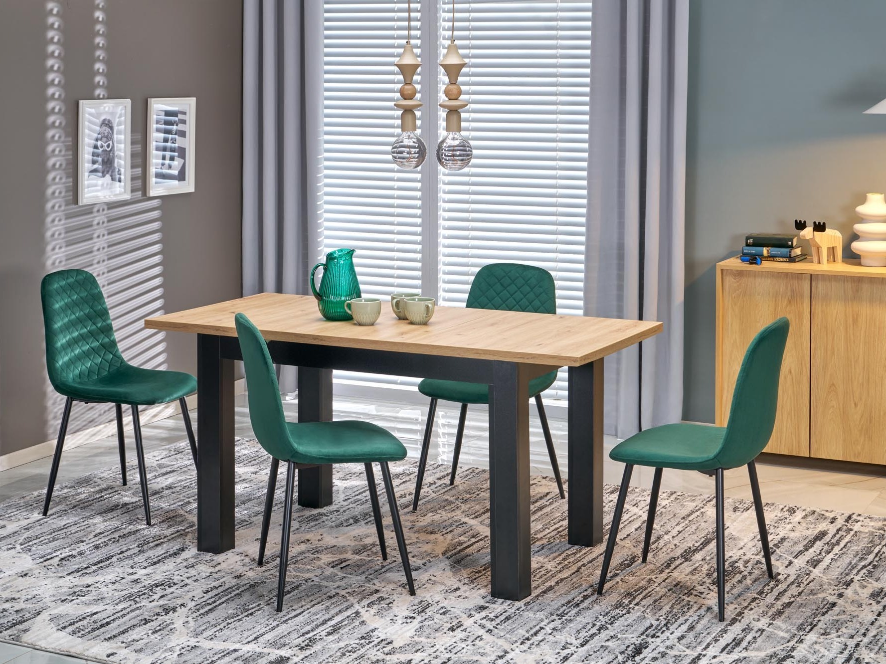 Tavolo Houston 2165 (Rovere Artisan + Nero)