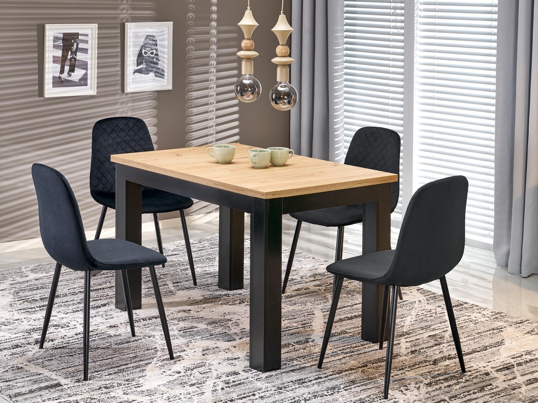 Tavolo Houston 2165 (Rovere Artisan + Nero)