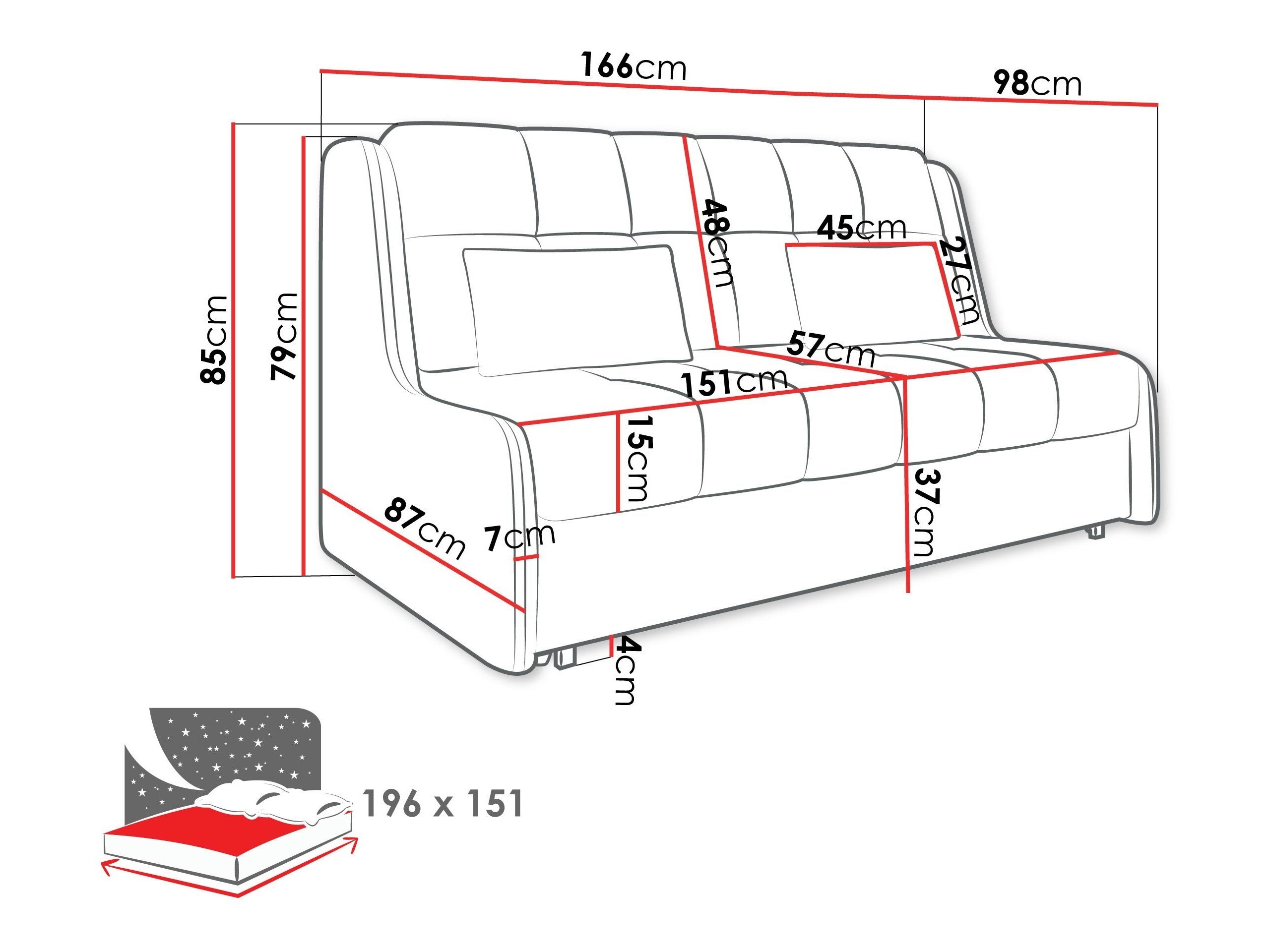Divano letto Columbus 257 (Sereno 682)