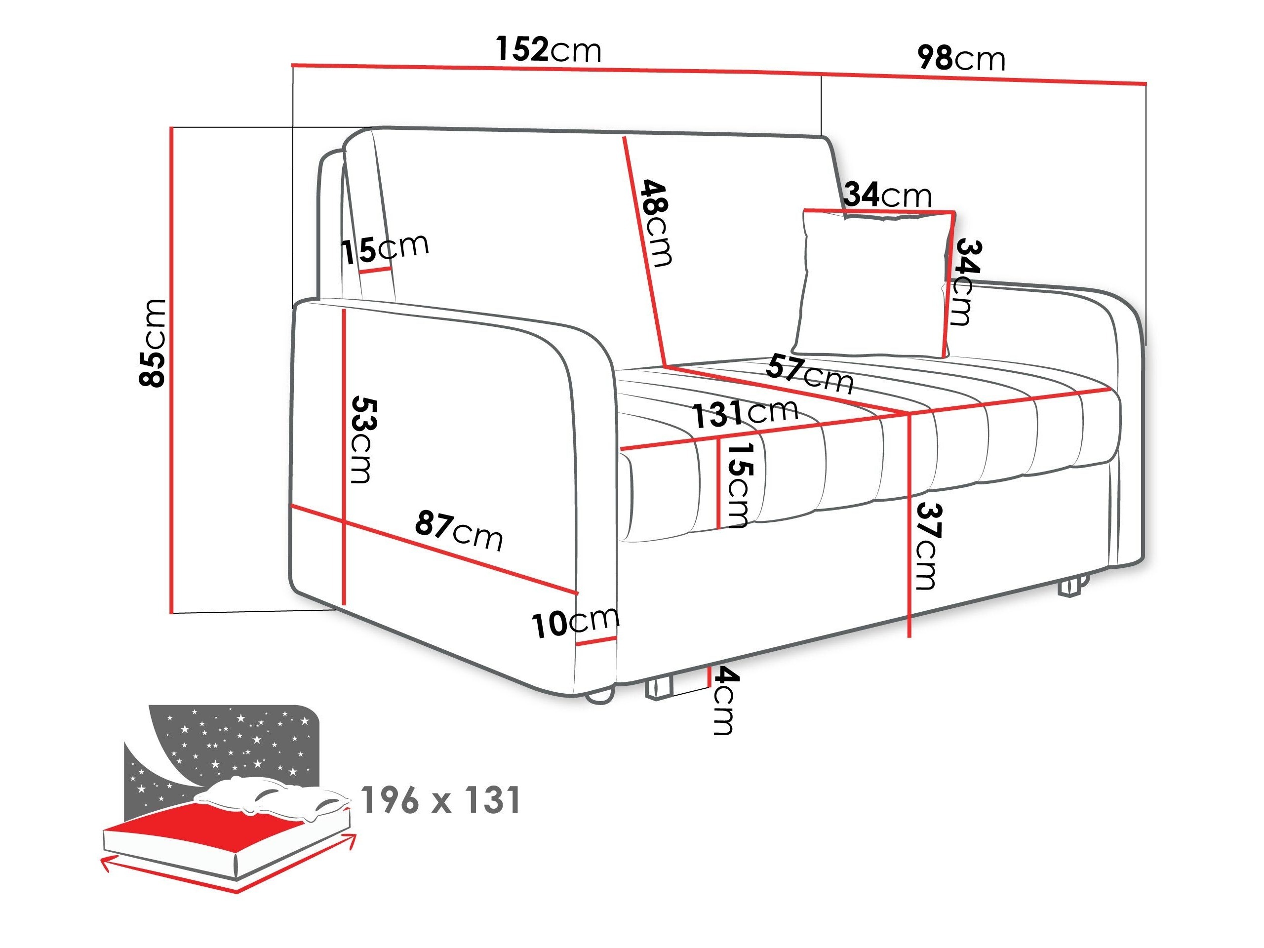 Divano letto Columbus 260 (Polo 882)
