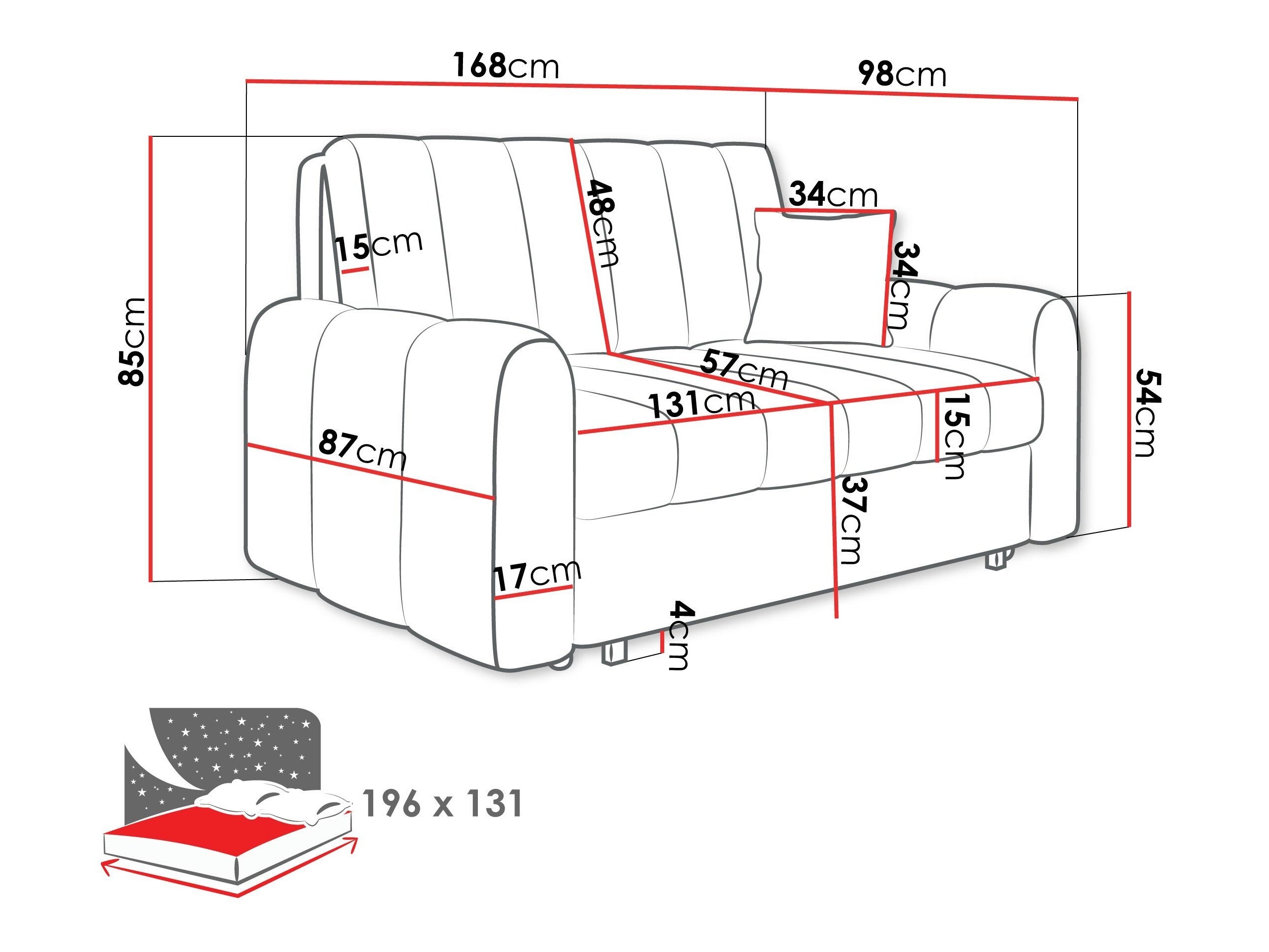 Divano letto Columbus 264 (Lumo 75)