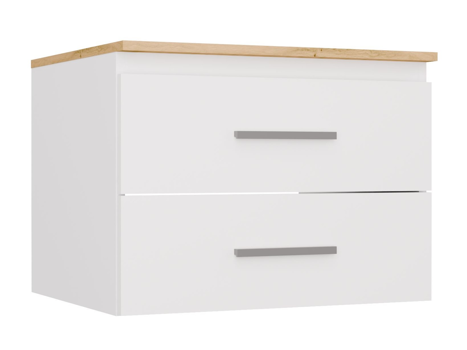 Comodino da bagno per lavandino Nolmaru 112 (Bianco + Rovere Artisan)