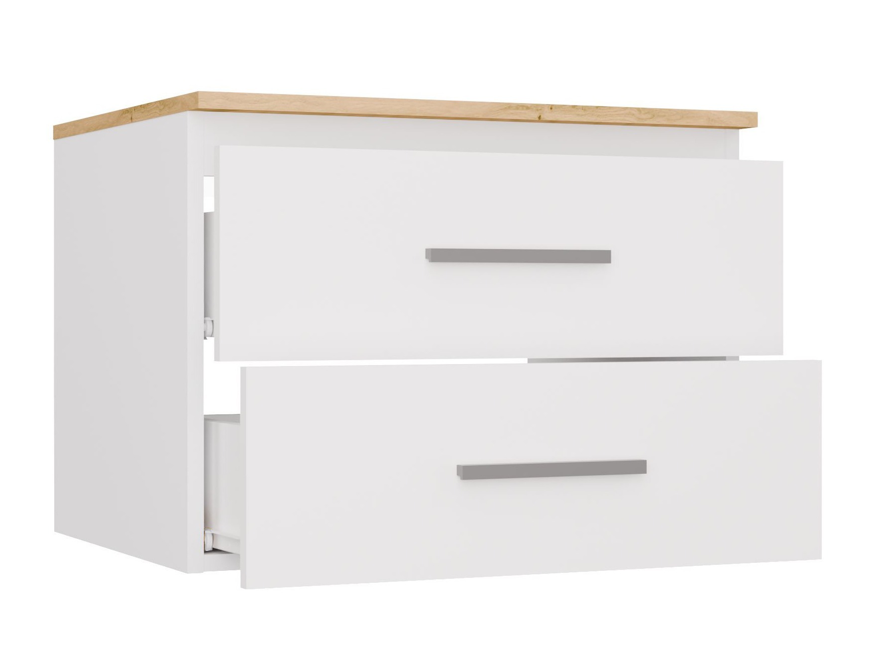 Comodino da bagno per lavandino Nolmaru 112 (Bianco + Rovere Artisan)