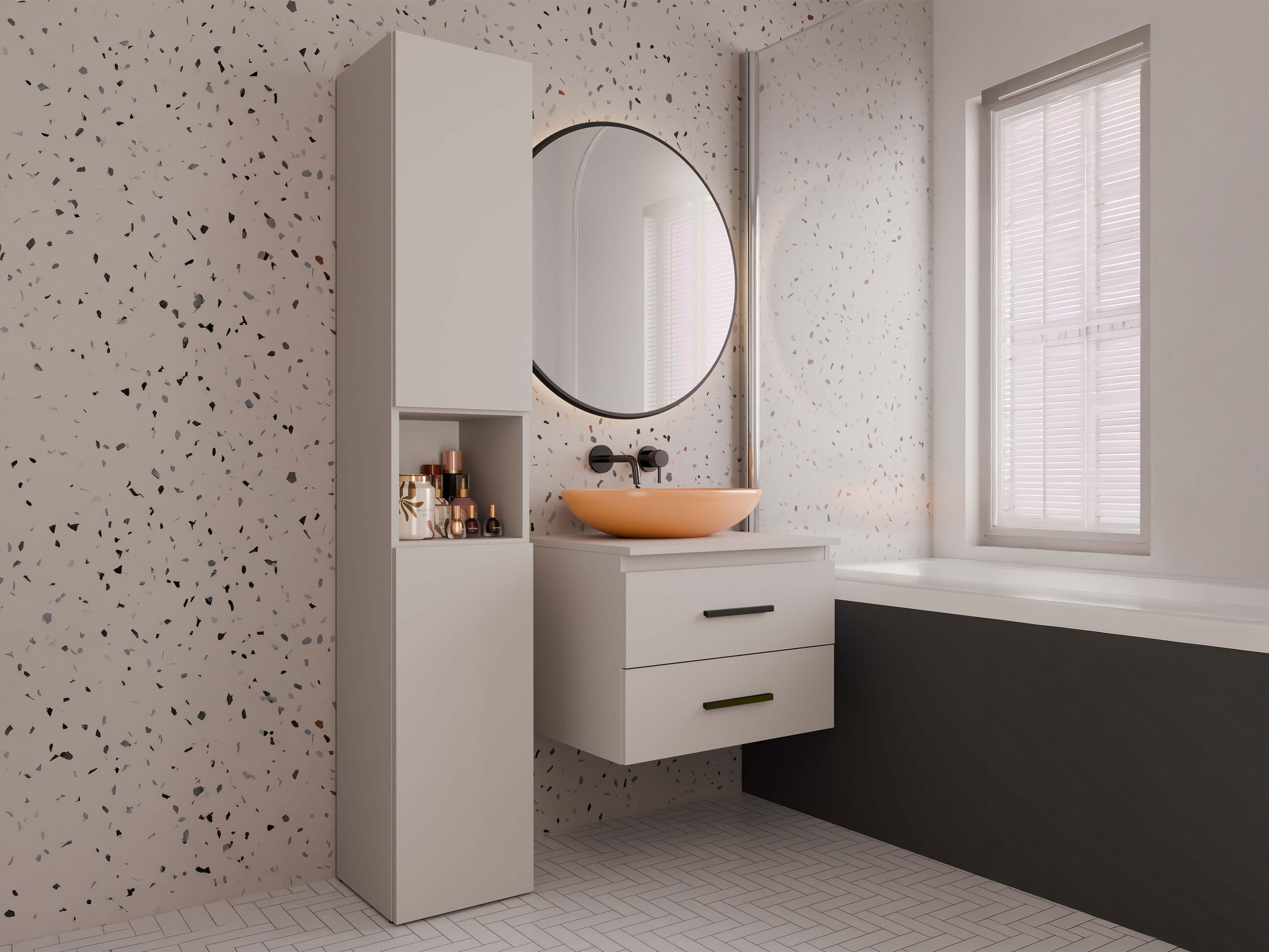 Comodino da bagno per lavandino Nolmaru 112 (Cachemire)