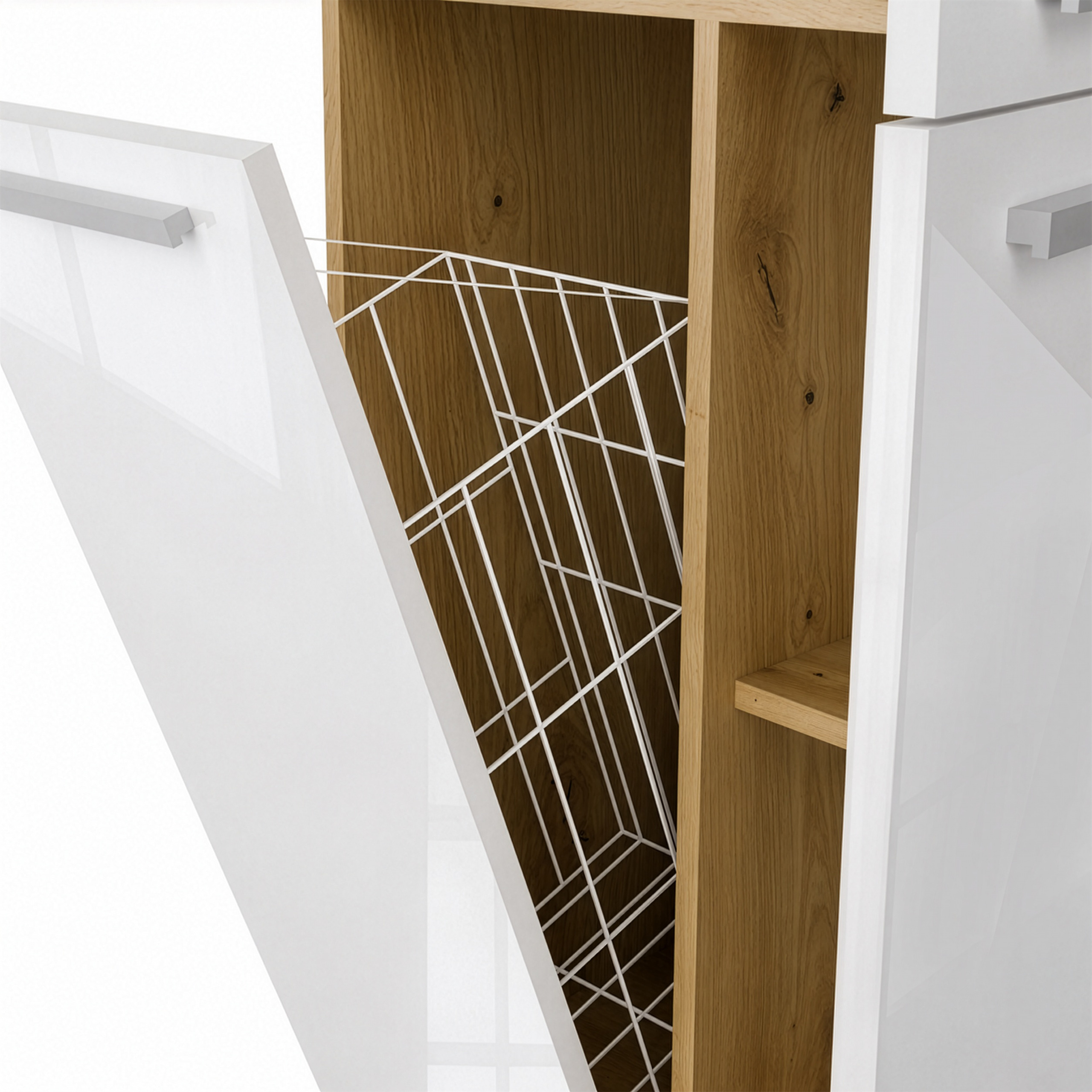Mobiletto del bagno Nolmaru 100 (Rovere Artisan + Bianco lucido)
