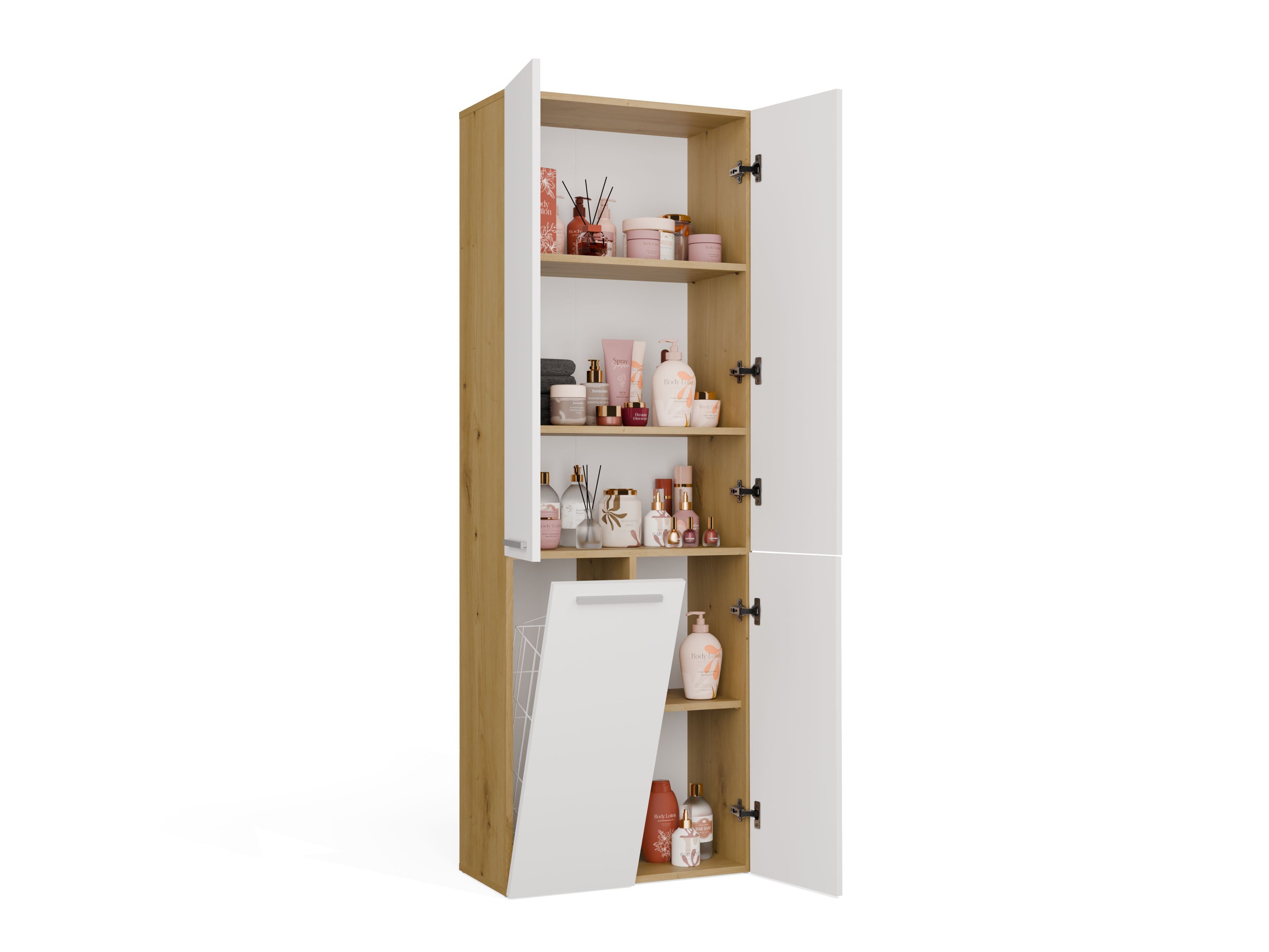 Mobiletto del bagno Nolmaru 100 (Rovere Artisan + Bianco)