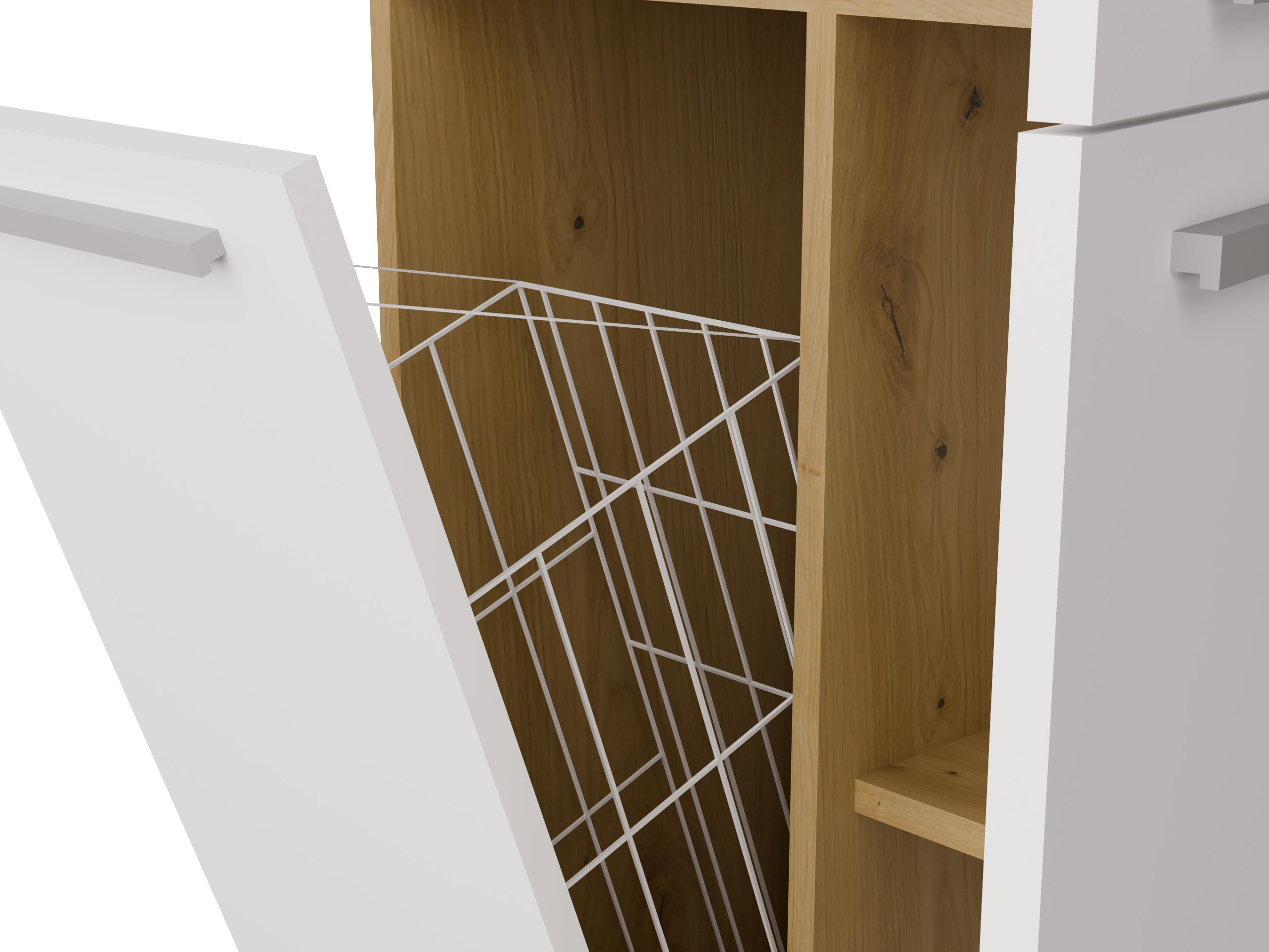 Mobiletto del bagno Nolmaru 100 (Rovere Artisan + Bianco)