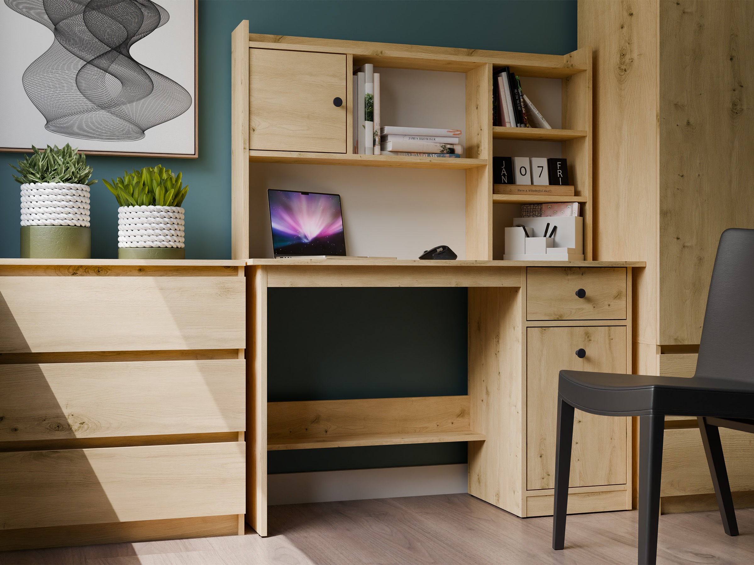 Scrivania da ufficio Mandeville 376 (Rovere Artisan)