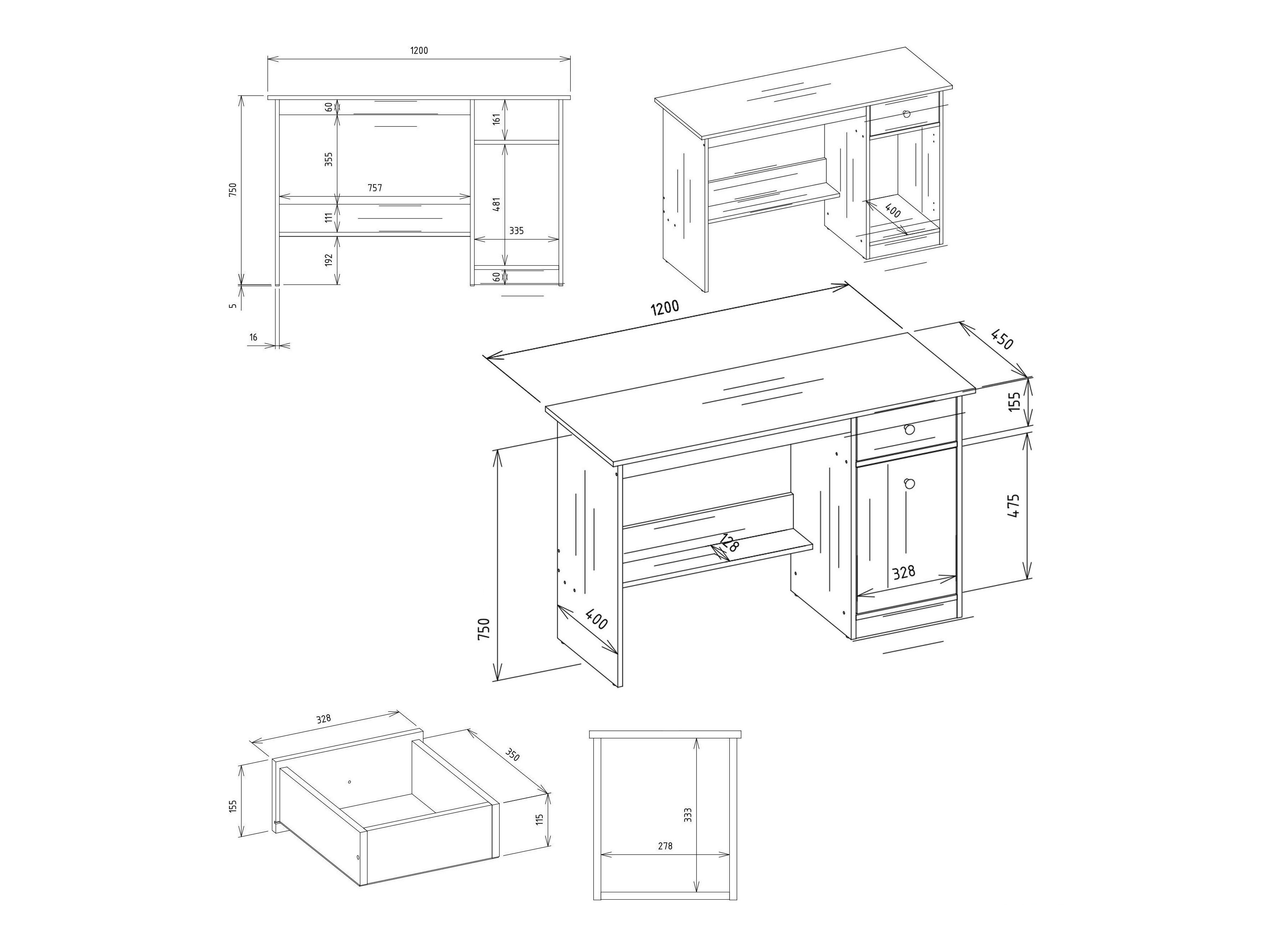 Scrivania da ufficio Mandeville 376 (Rovere Artisan)