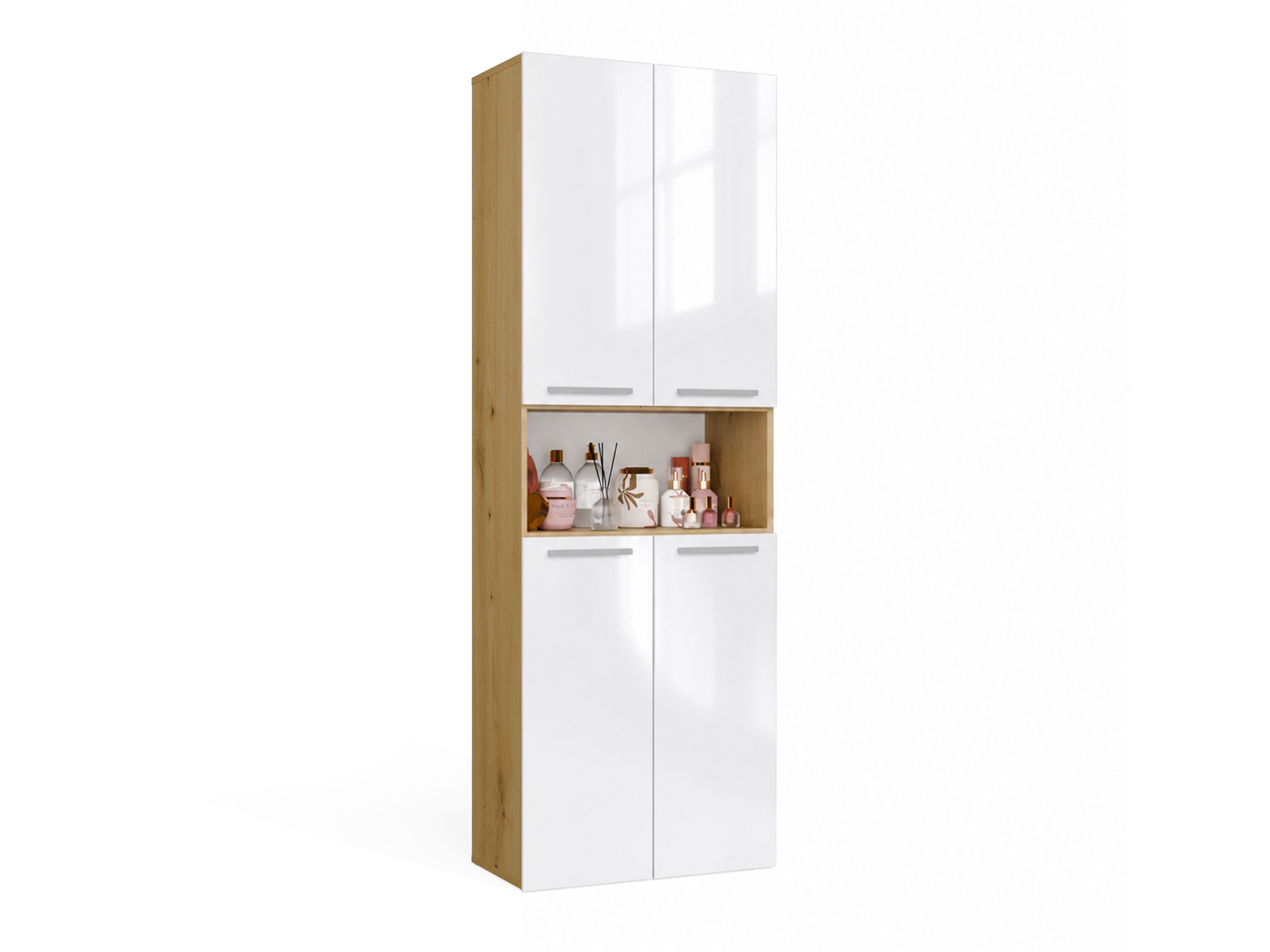 Mobiletto del bagno Nolmaru 101 (Rovere Artisan + Bianco lucido)