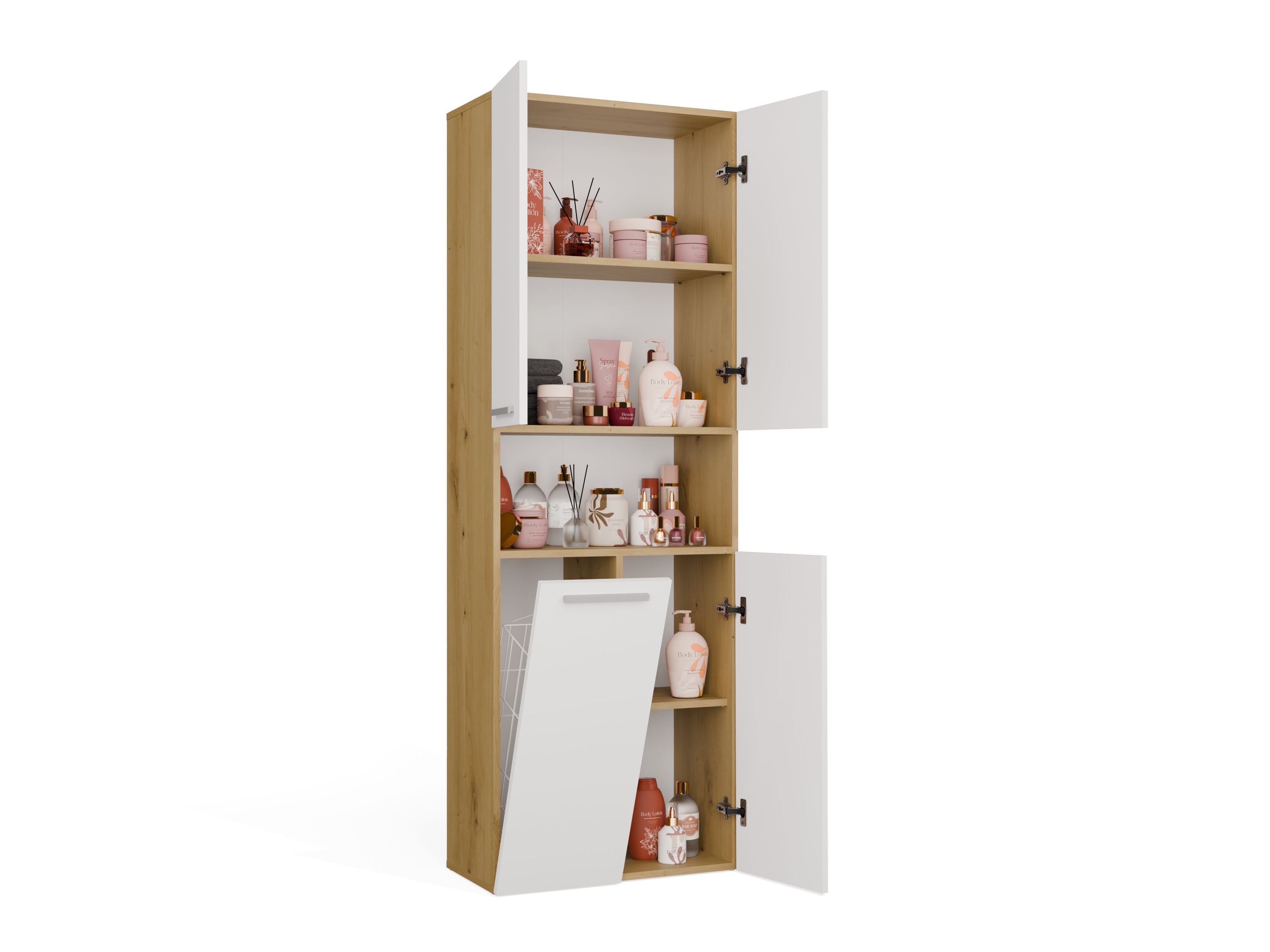 Mobiletto del bagno Nolmaru 101 (Rovere Artisan + Bianco)