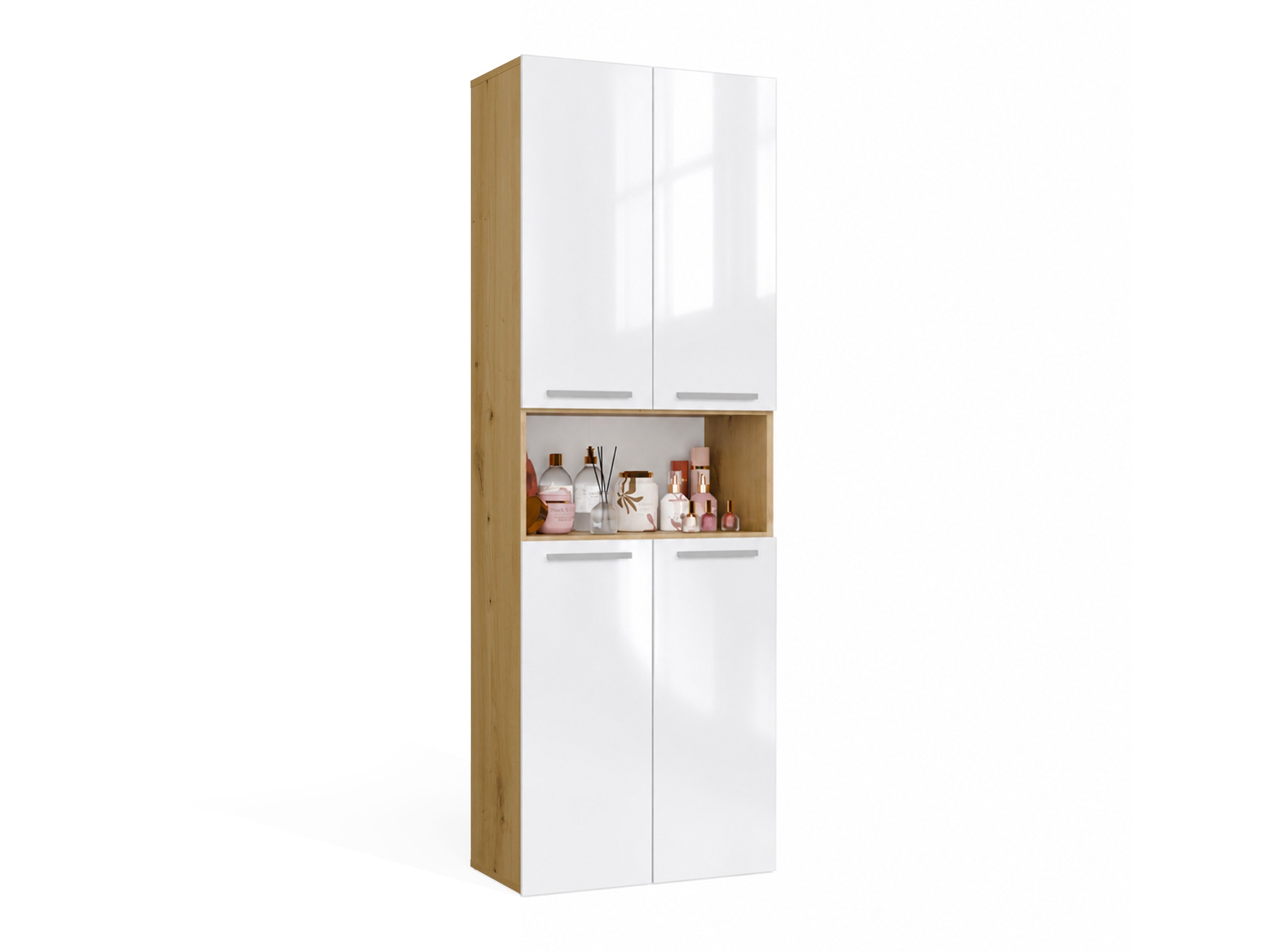 Mobiletto del bagno Nolmaru 103 (Rovere Artisan + Bianco lucido)