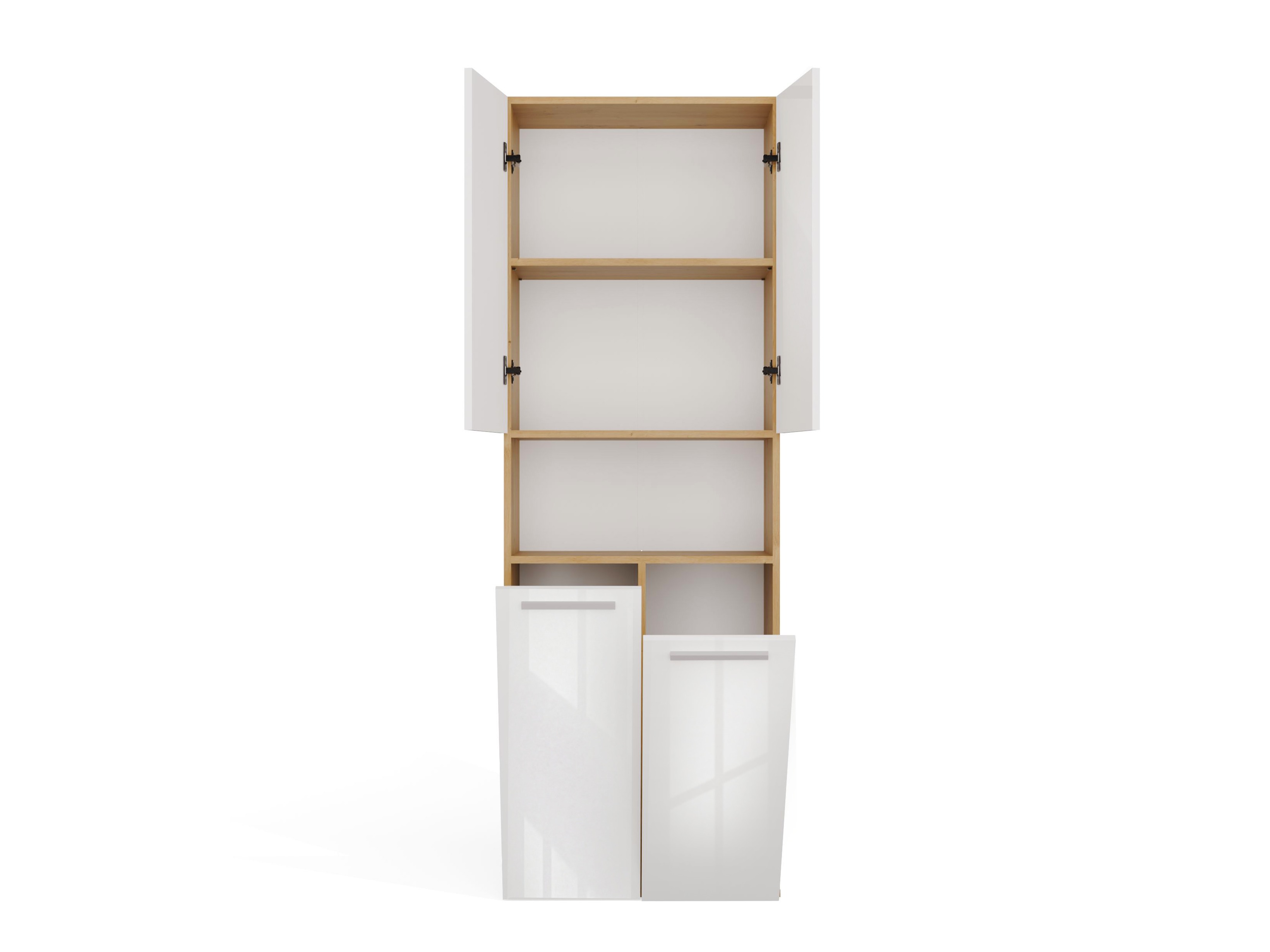 Mobiletto del bagno Nolmaru 103 (Rovere Artisan + Bianco lucido)