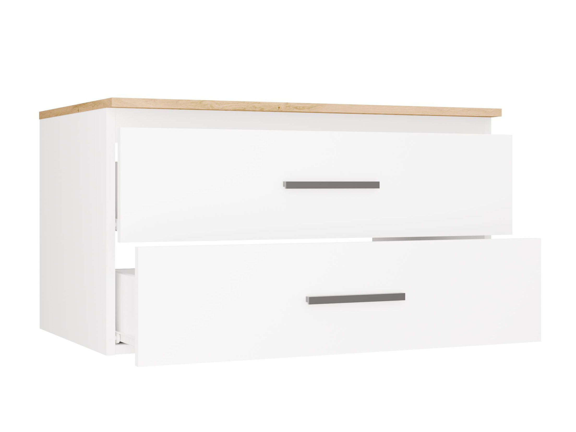 Comodino da bagno per lavandino Nolmaru 113 (Rovere Artisan + Bianco)