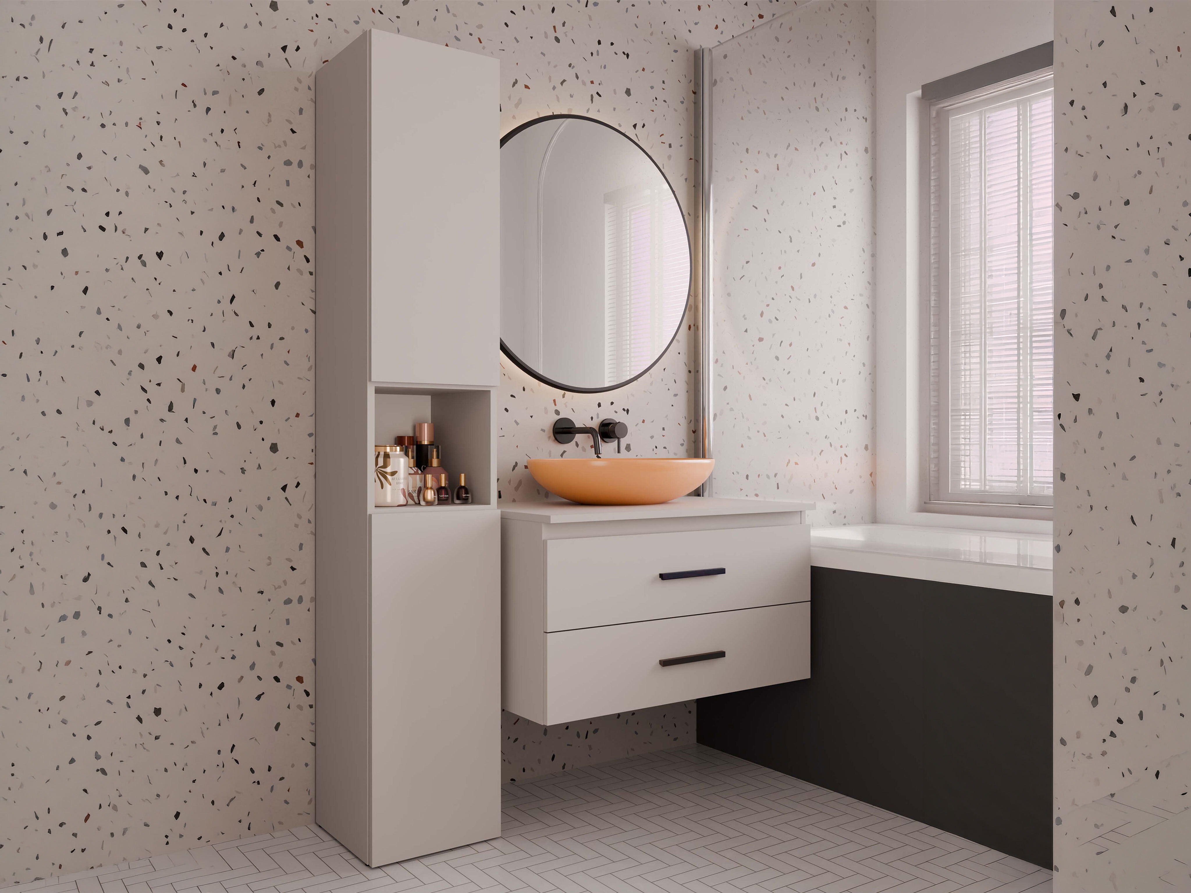 Comodino da bagno per lavandino Nolmaru 113 (Cachemire)