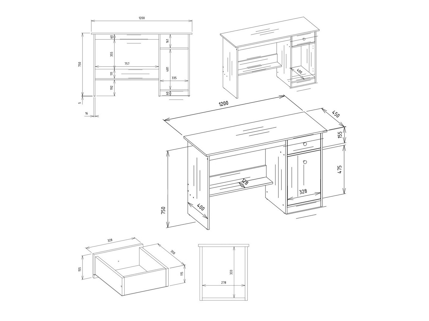 Scrivania da ufficio Mandeville 376 (Rovere Artisan)