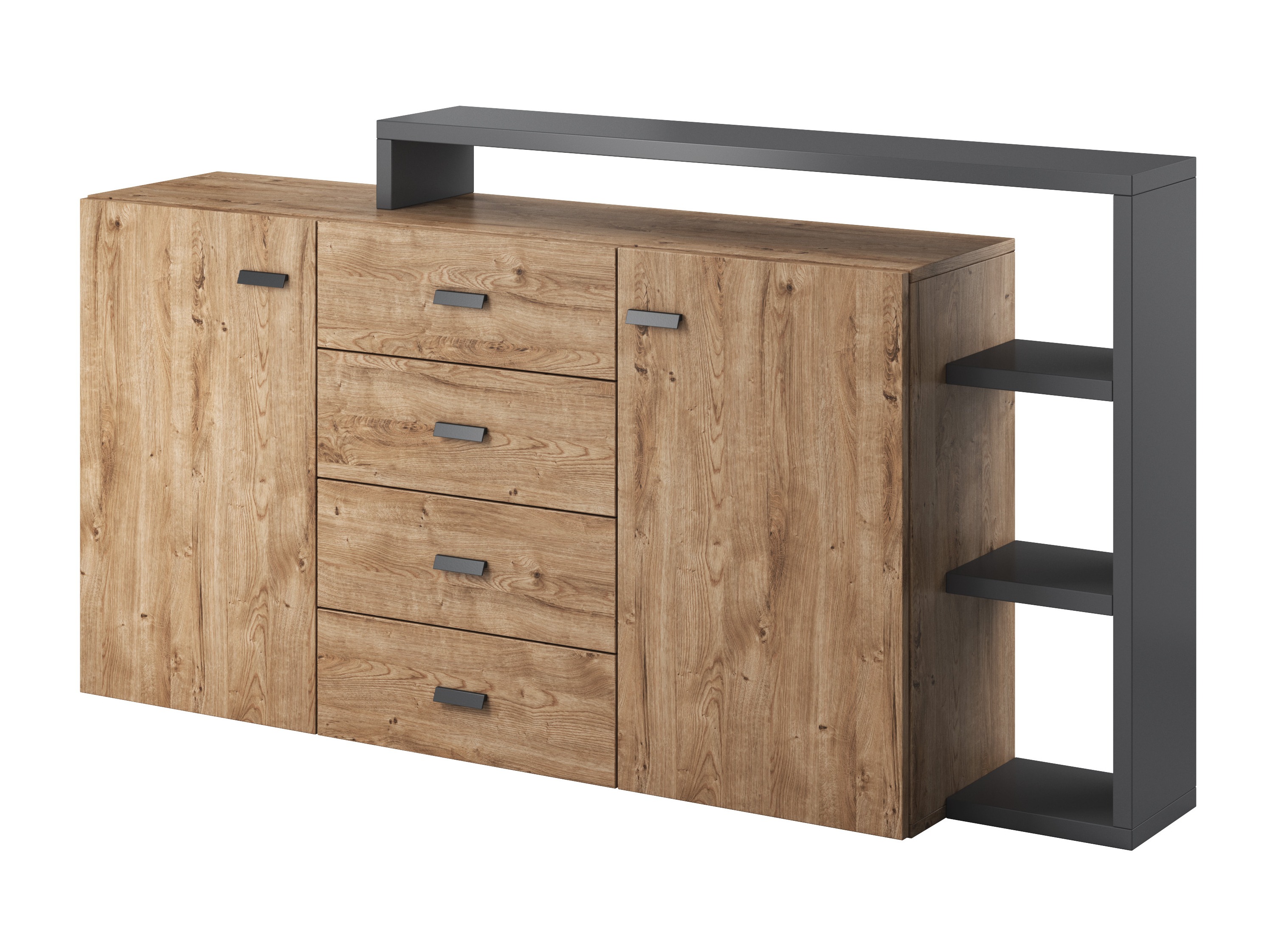 Cassettiera Lutiva 106 (Antracite + Ribbeck quercia)