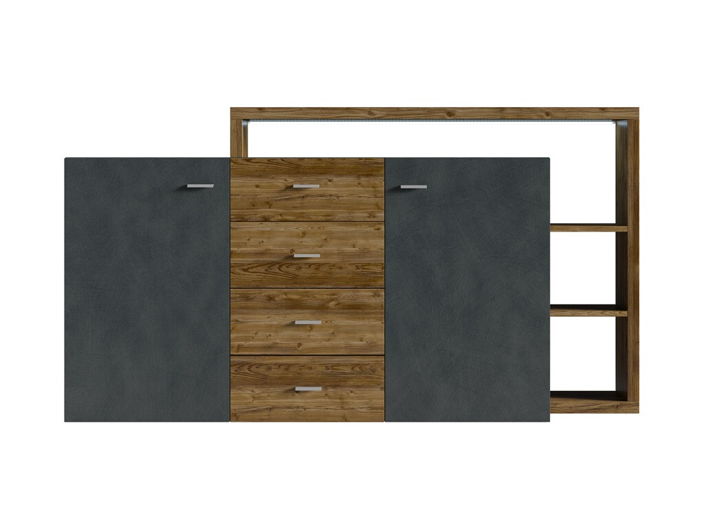 Cassettiera Lutiva 106 (Matera grigio + Abete scuro)