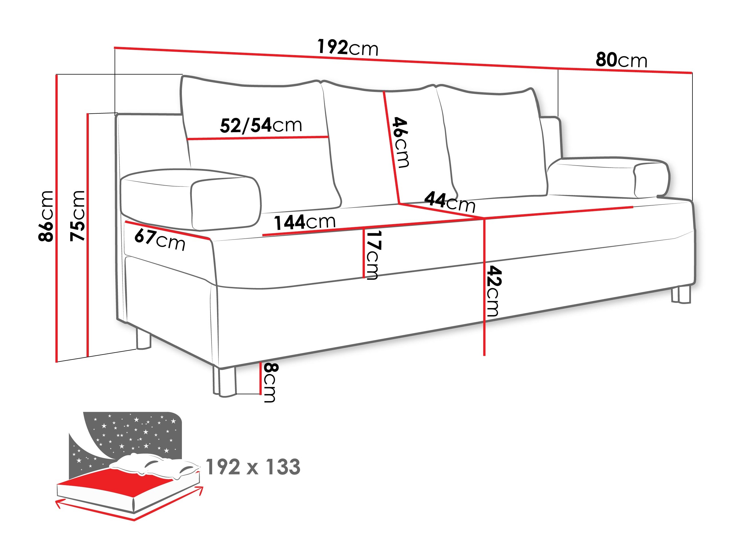 Divano letto Comfivo Artes (Lumo 40)
