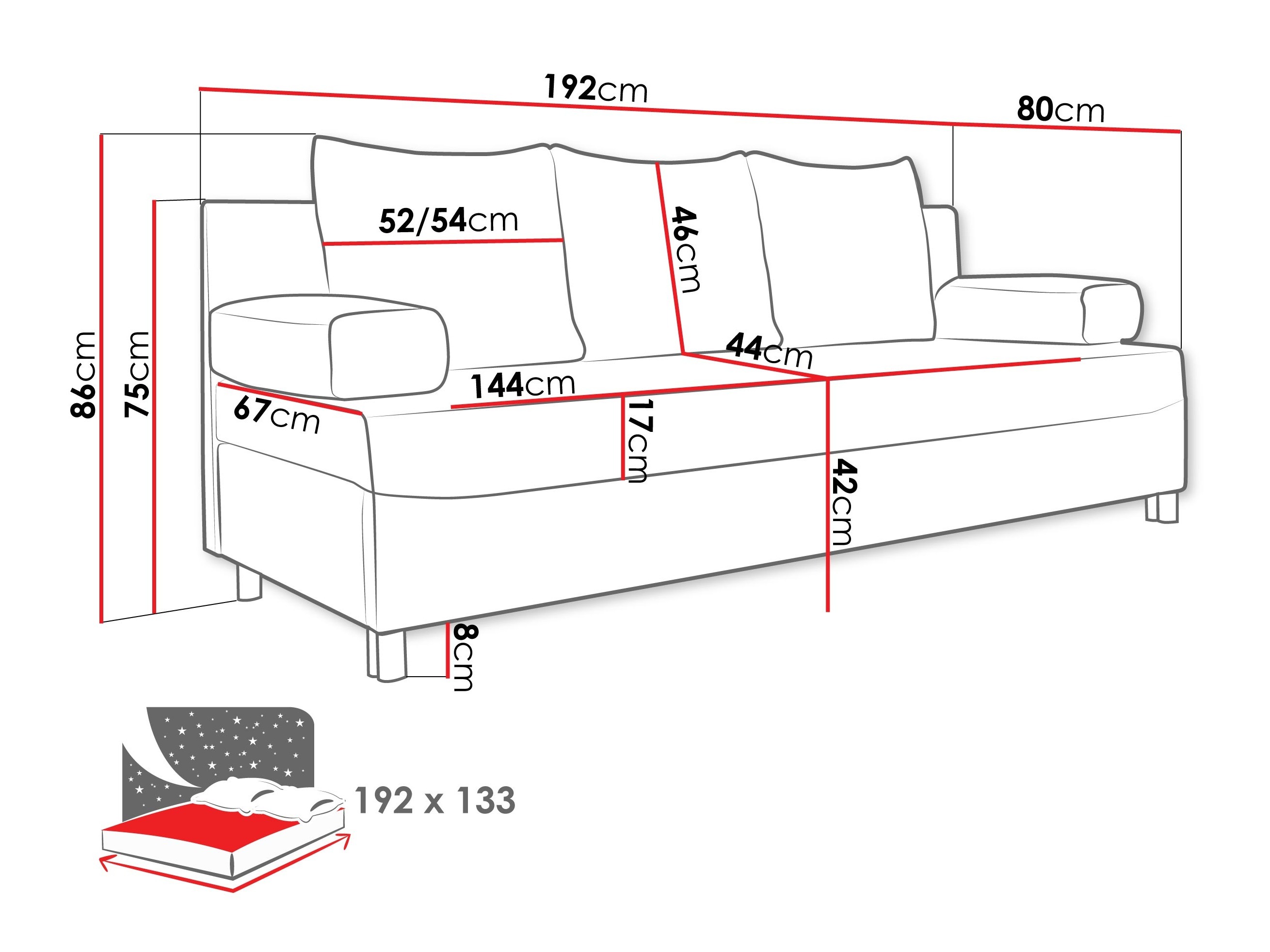 Divano letto Comfivo Artes (Lumo 55)