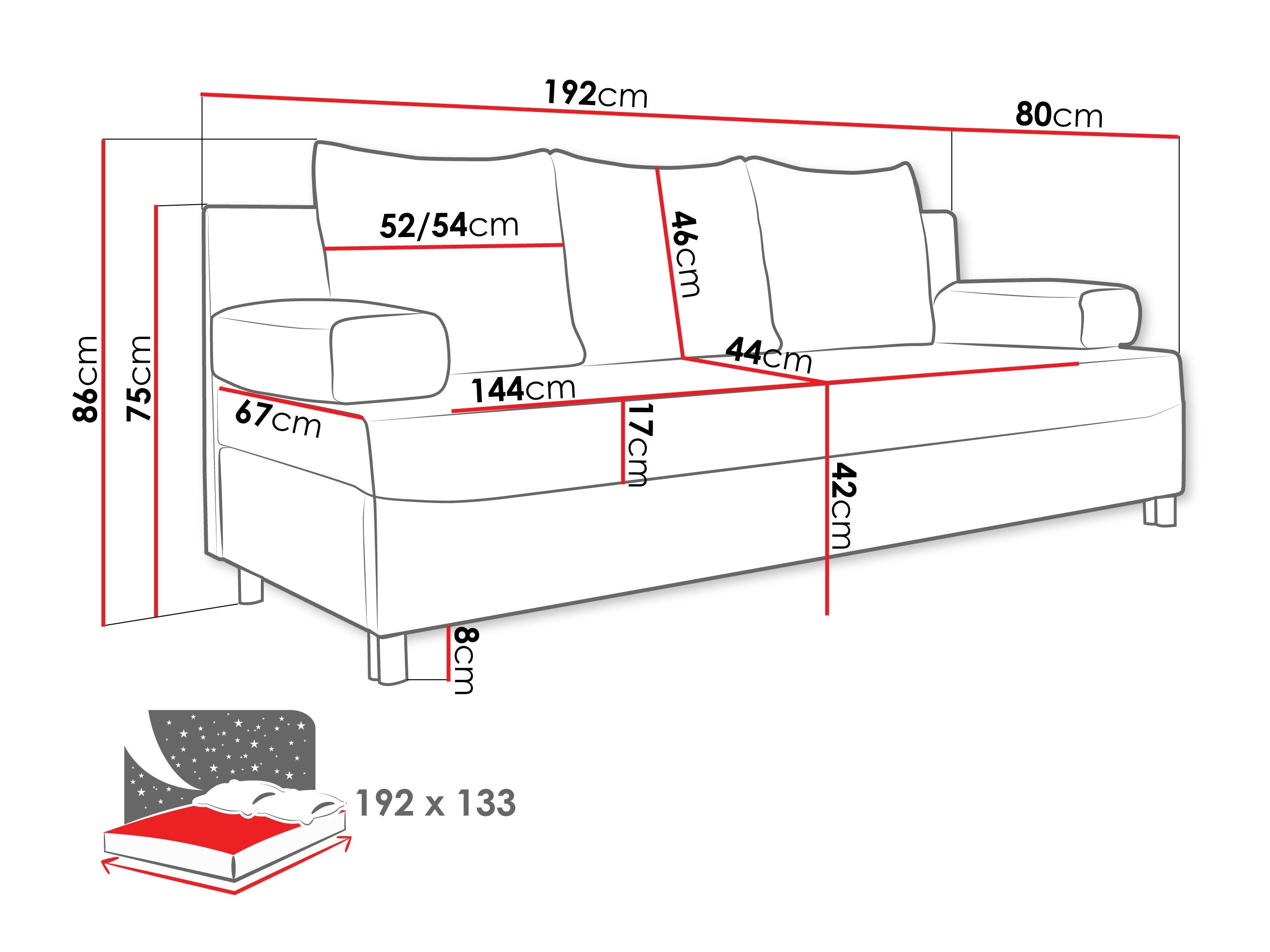 Divano letto Comfivo Artes (Lumo 65)