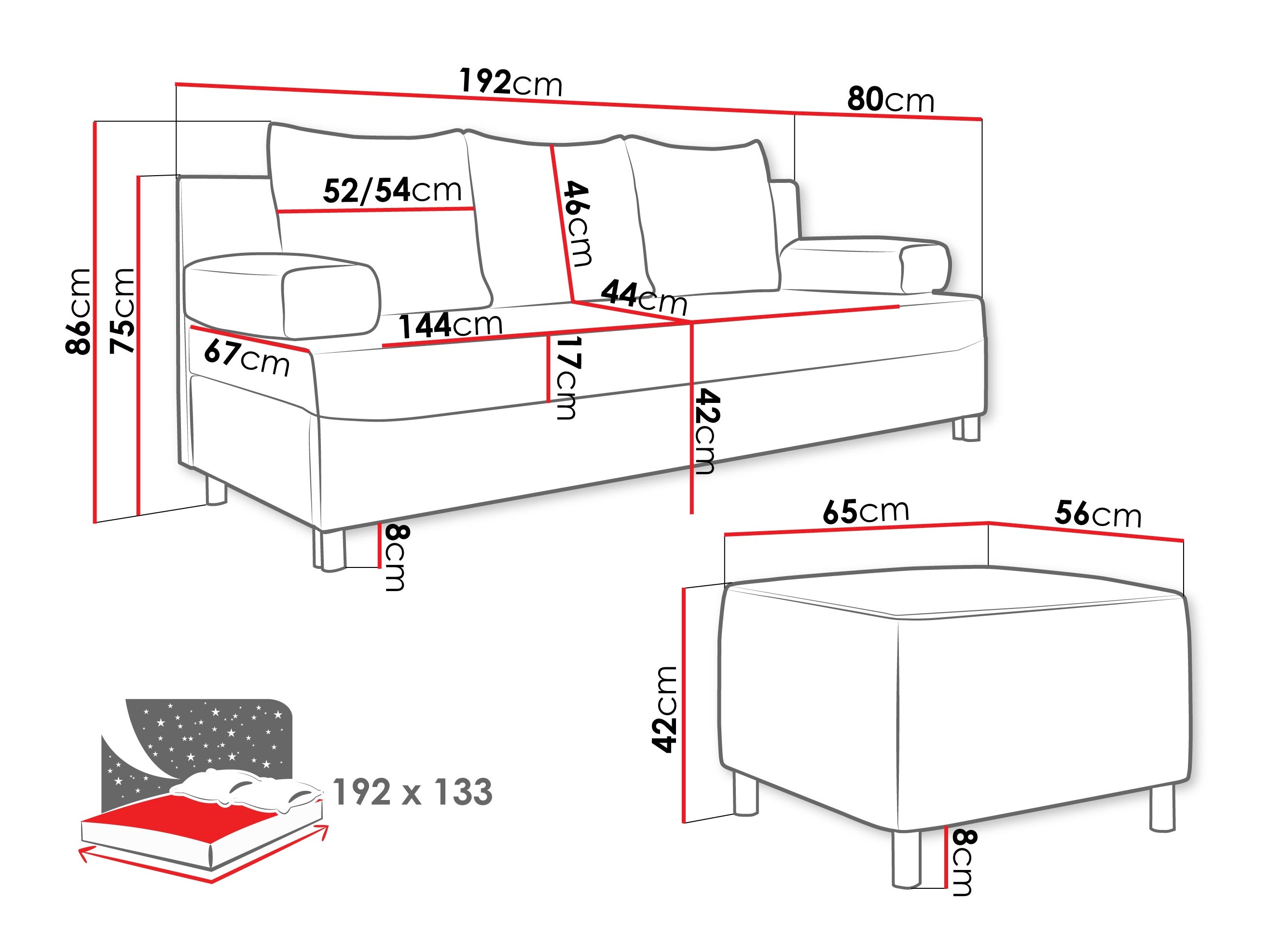 Set mobili imbottiti Comfivo Artes (Bella 40)