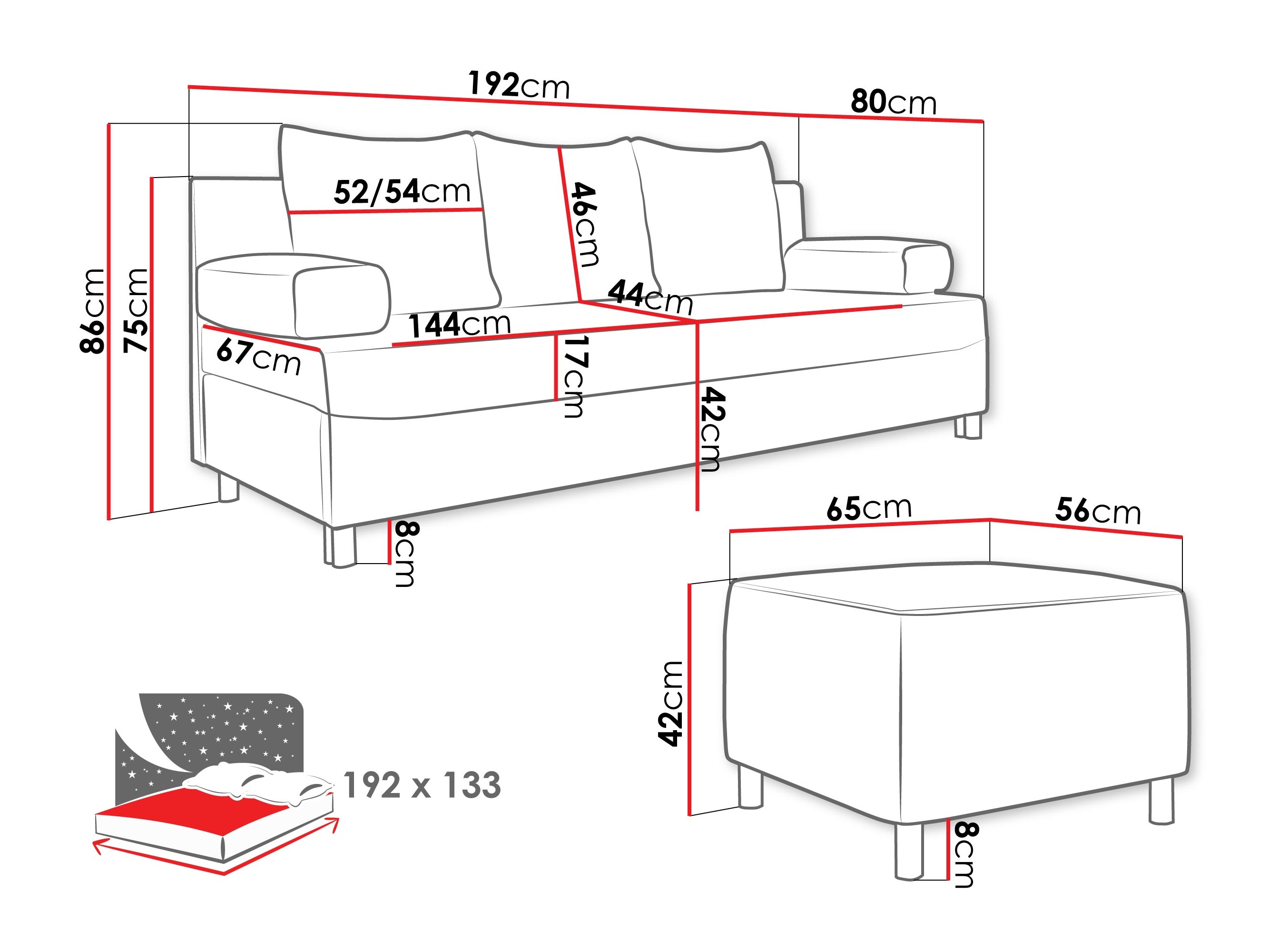 Set mobili imbottiti Comfivo Artes (Fredo 25)