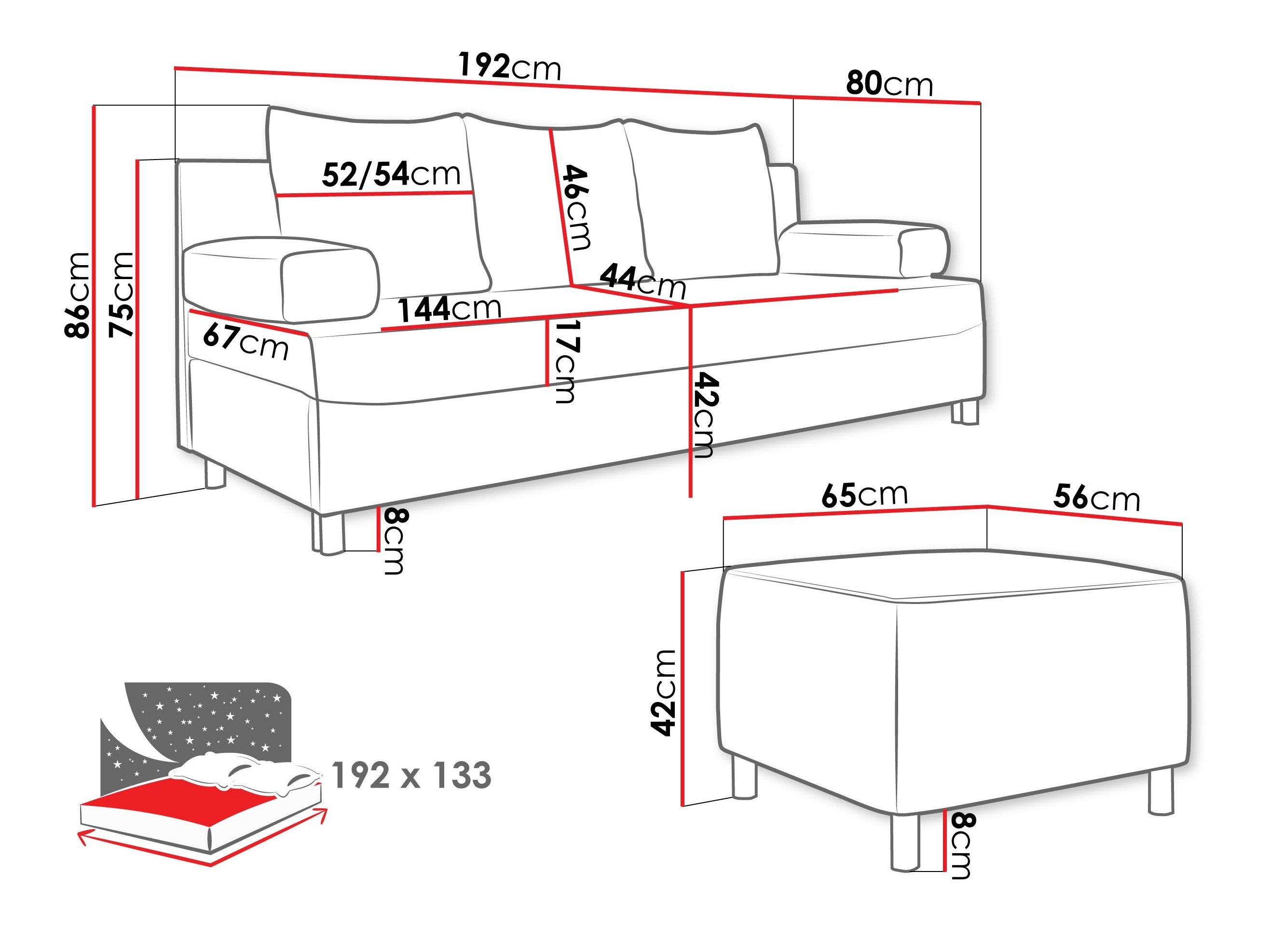 Set mobili imbottiti Comfivo Artes (Margo 227.09)