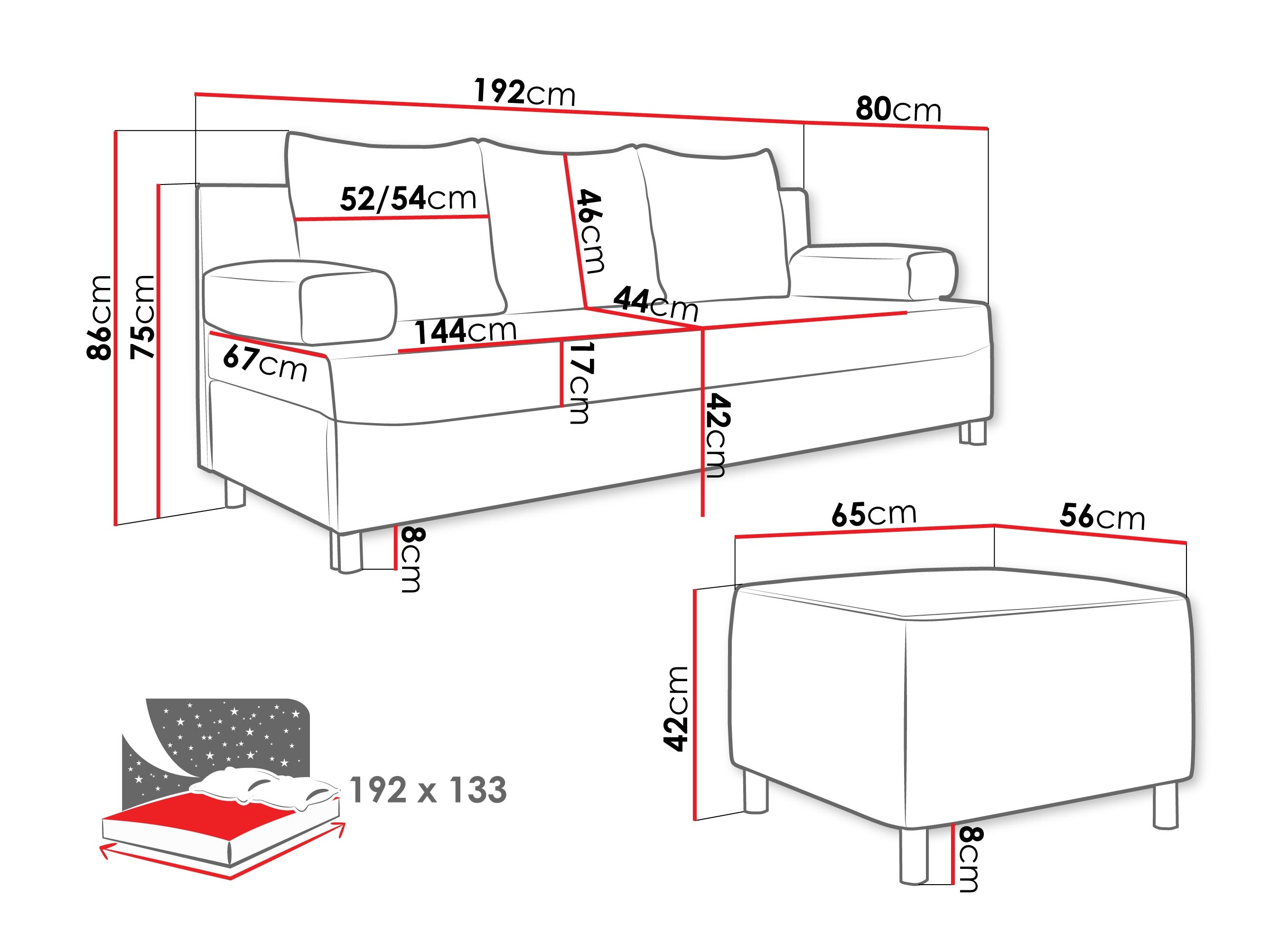 Set mobili imbottiti Comfivo Artes (Wave 09)
