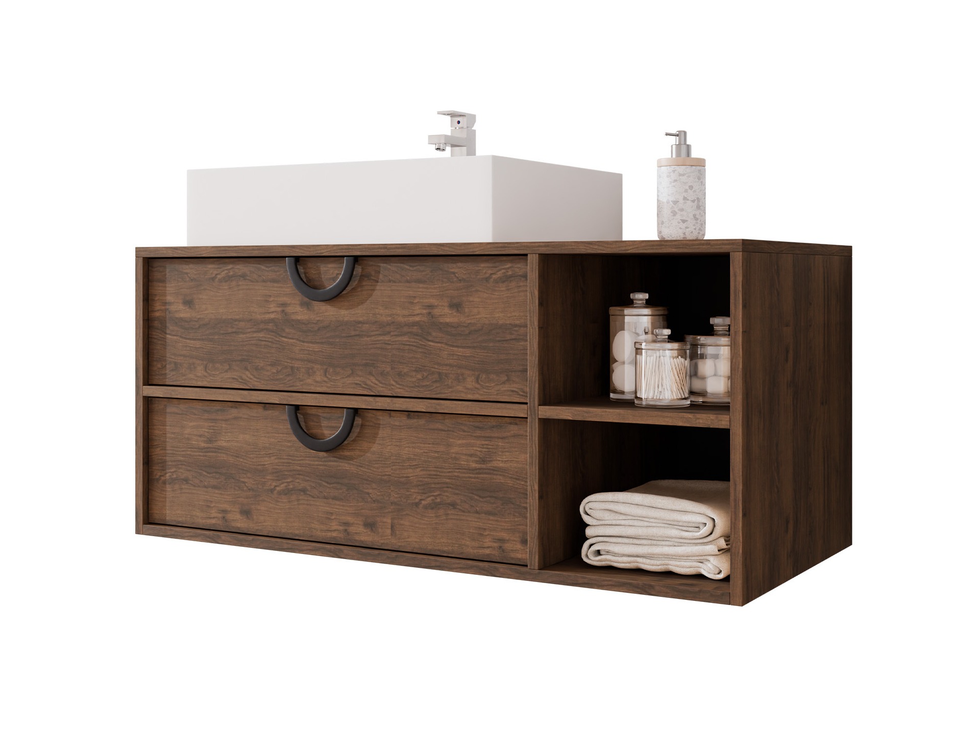 Comodino da bagno per lavandino Sodalis (Noce)
