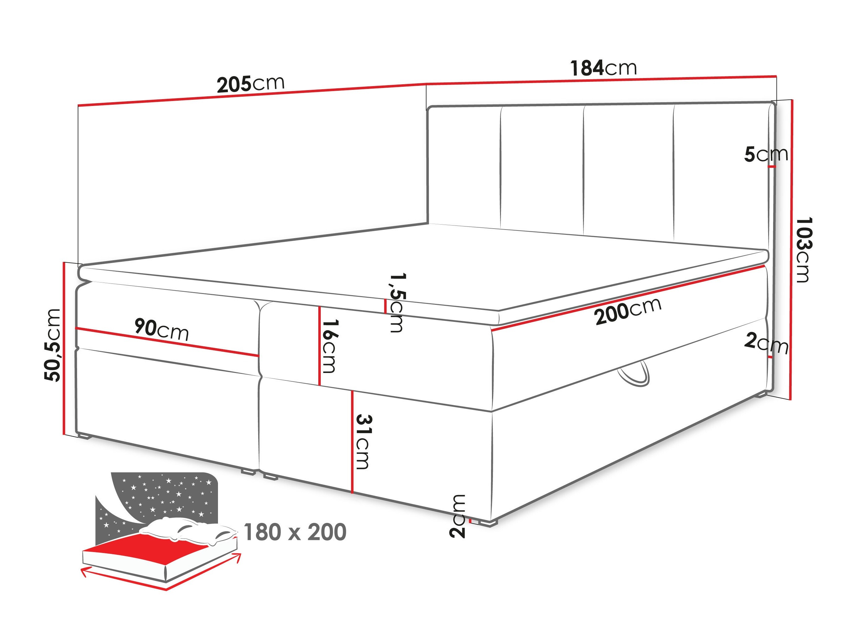 Letto continentale Oppidum (Polo 889)
