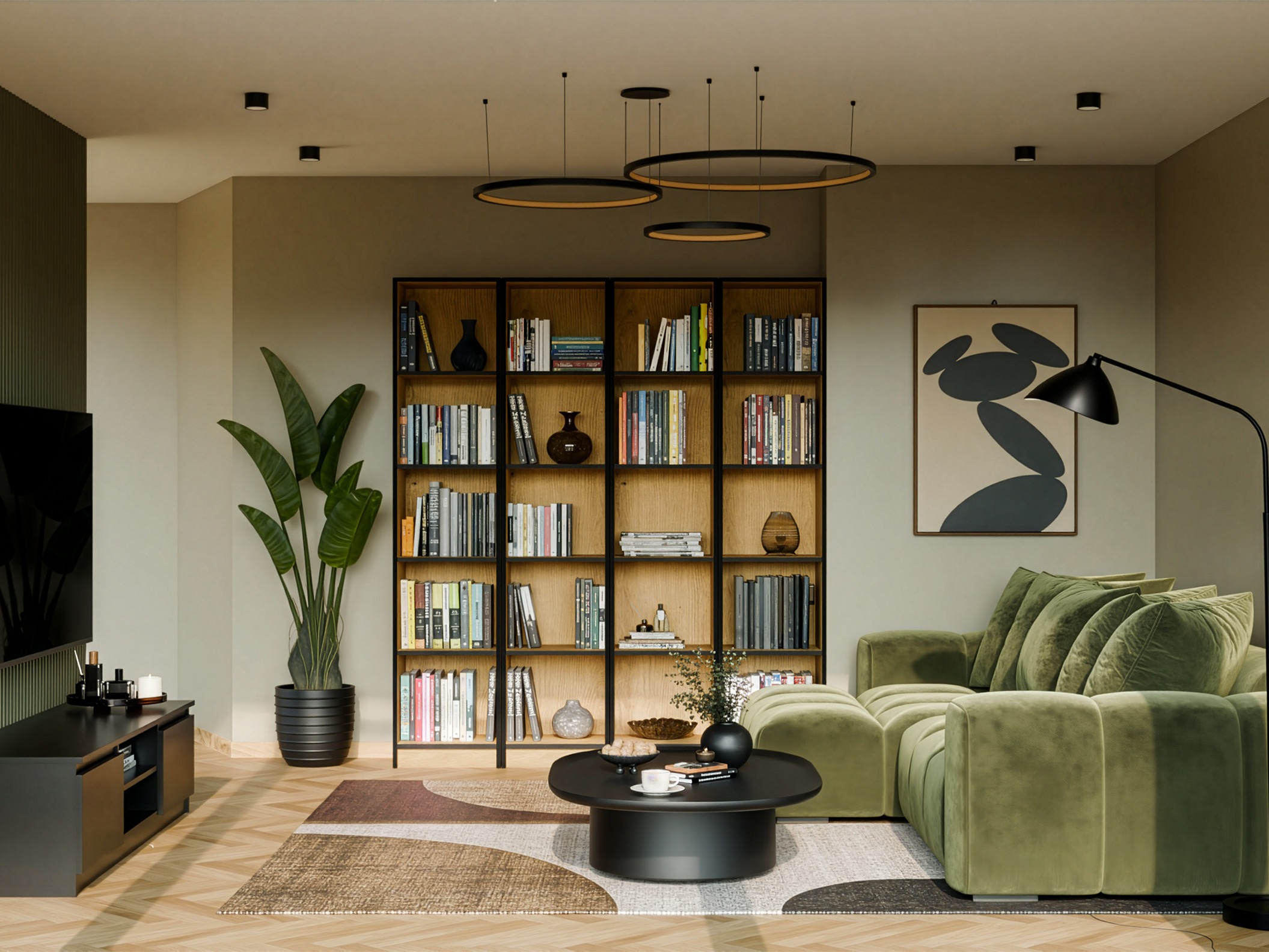 Scaffale Mandeville 183 (Rovere Artisan + Nero)