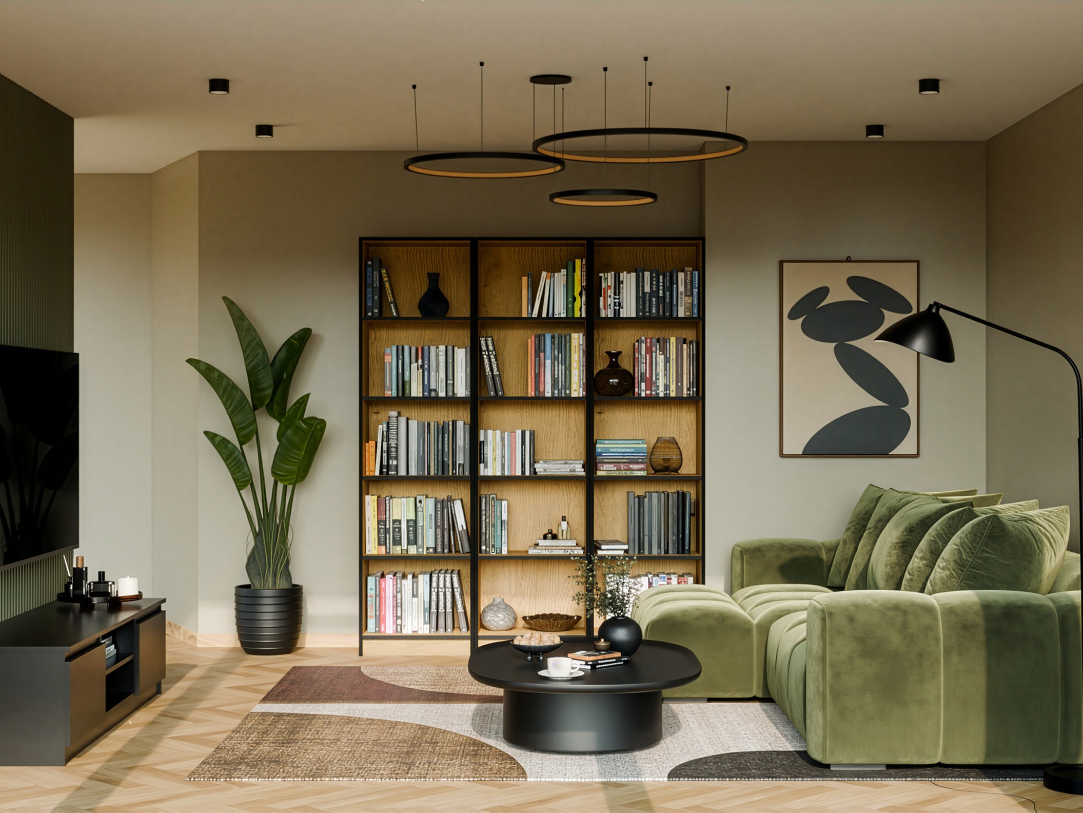 Scaffale Mandeville 188 (Rovere Artisan + Nero)