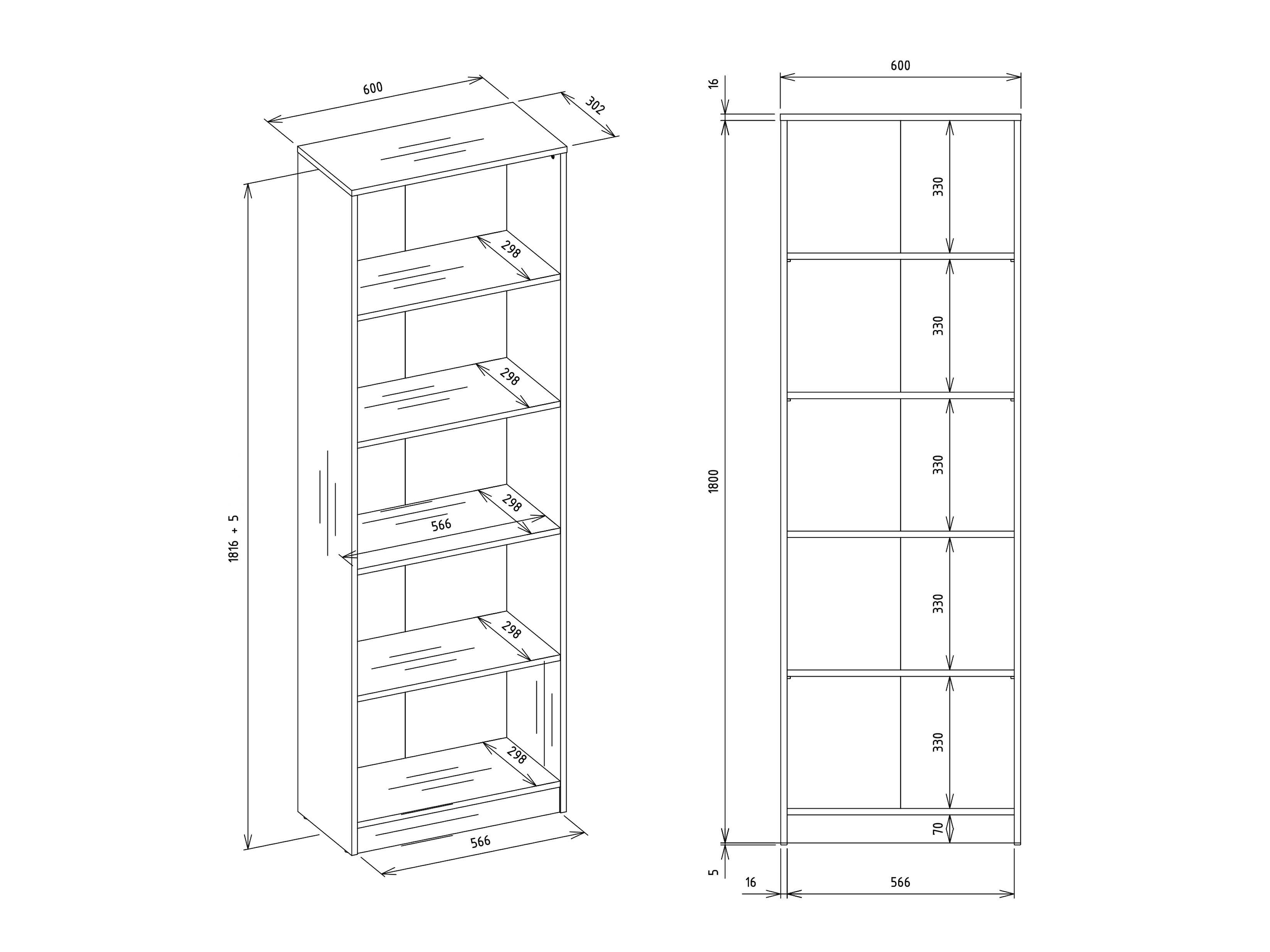 Scaffale Mandeville 191 (Bianco)